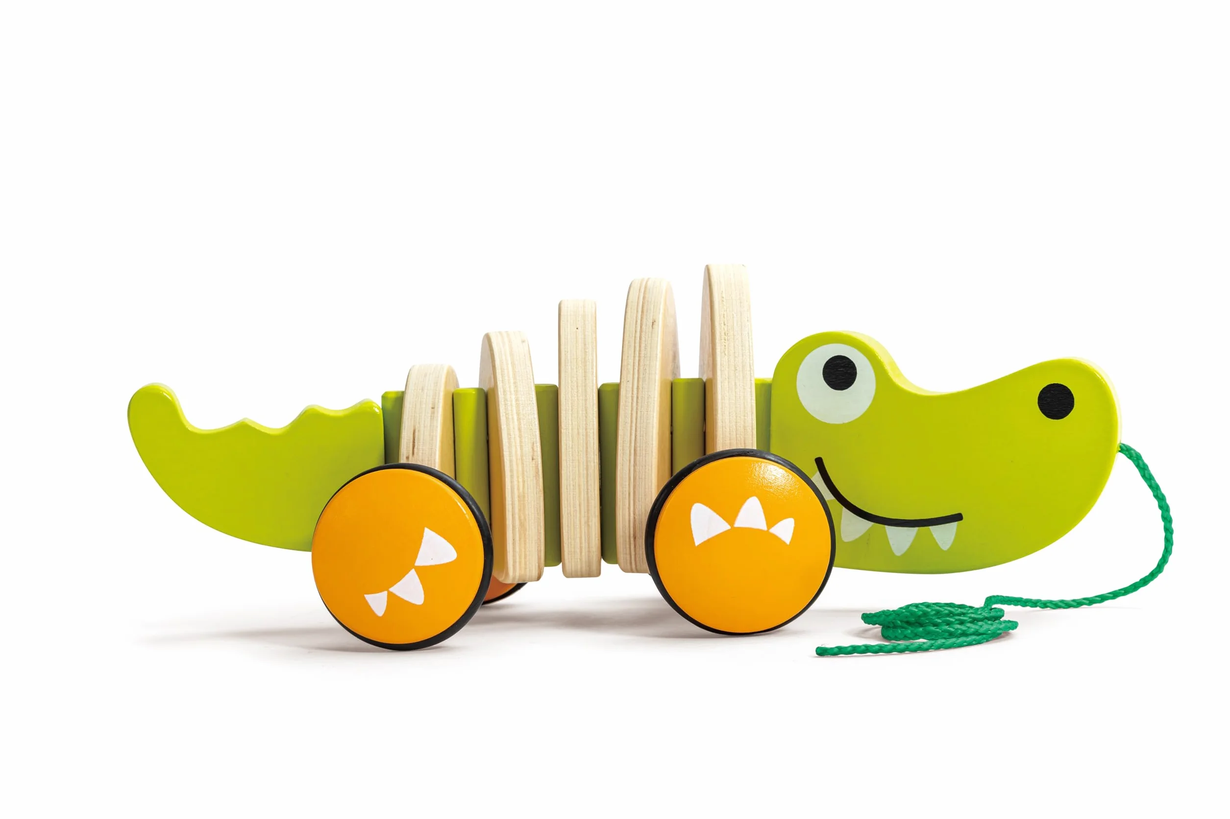 Hape E0348 Walk-A-Long Croc - Pull Along Wooden Crocodile Toy