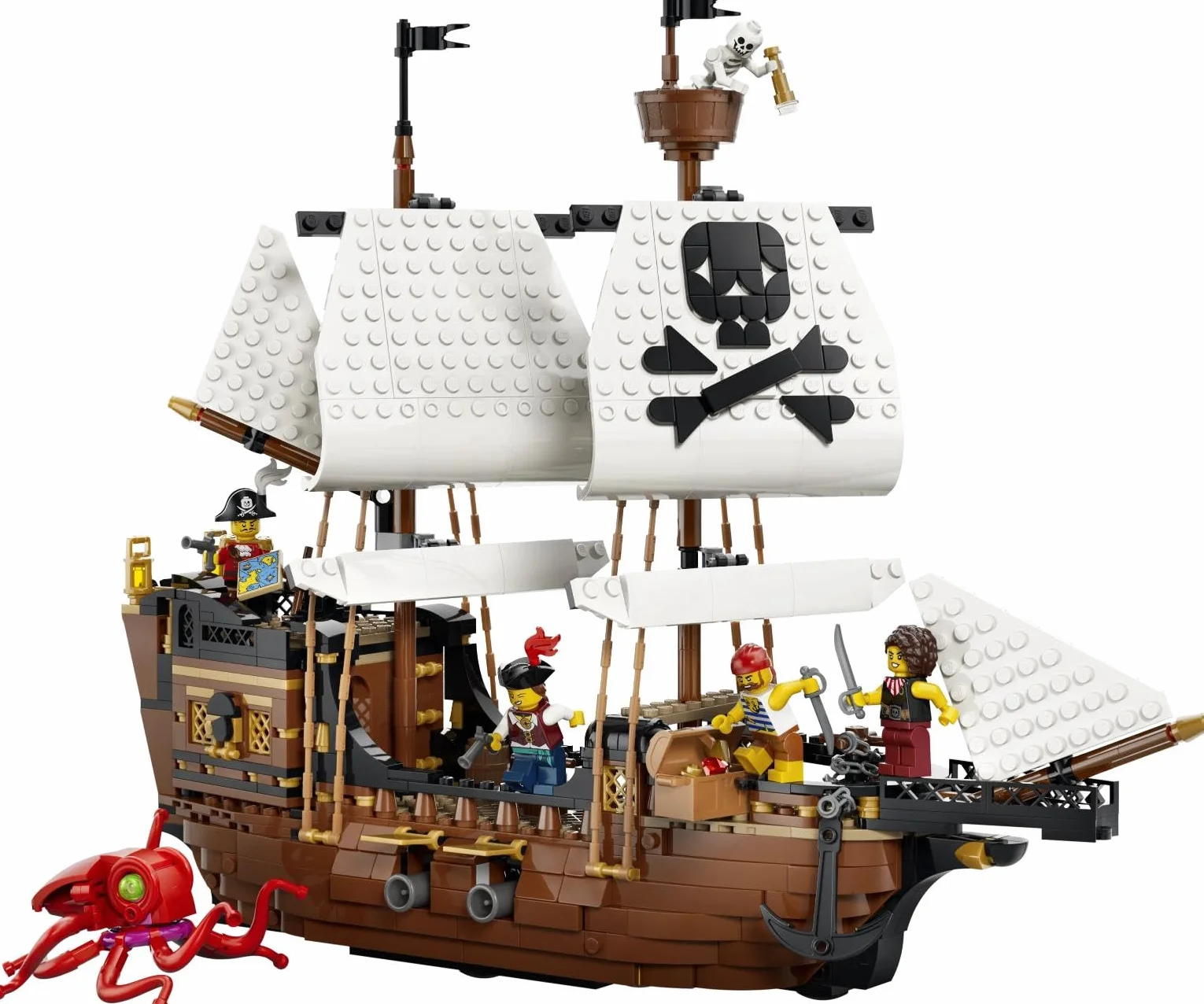 LEGO Creator 3 w 1 Legendarny statek piracki, zabawka konstrukcyjna dla chłopca lub dziewczynki, możliwość przebudowania na zamek lub bliźniacze statki, prezent dla dzieci w wieku od 9 lat 31387