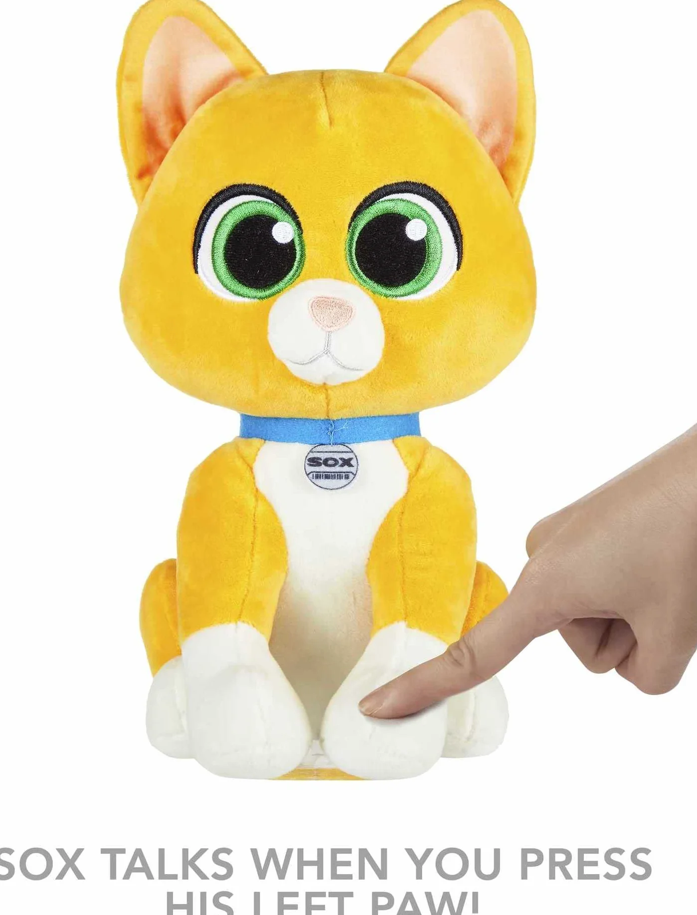 Mattel Disney i Pixar pluszowa gadająca zabawka, Lightyear Mission Pal Sox miękki kot inspirowany filmem, funkcja dźwięku w języku angielskim