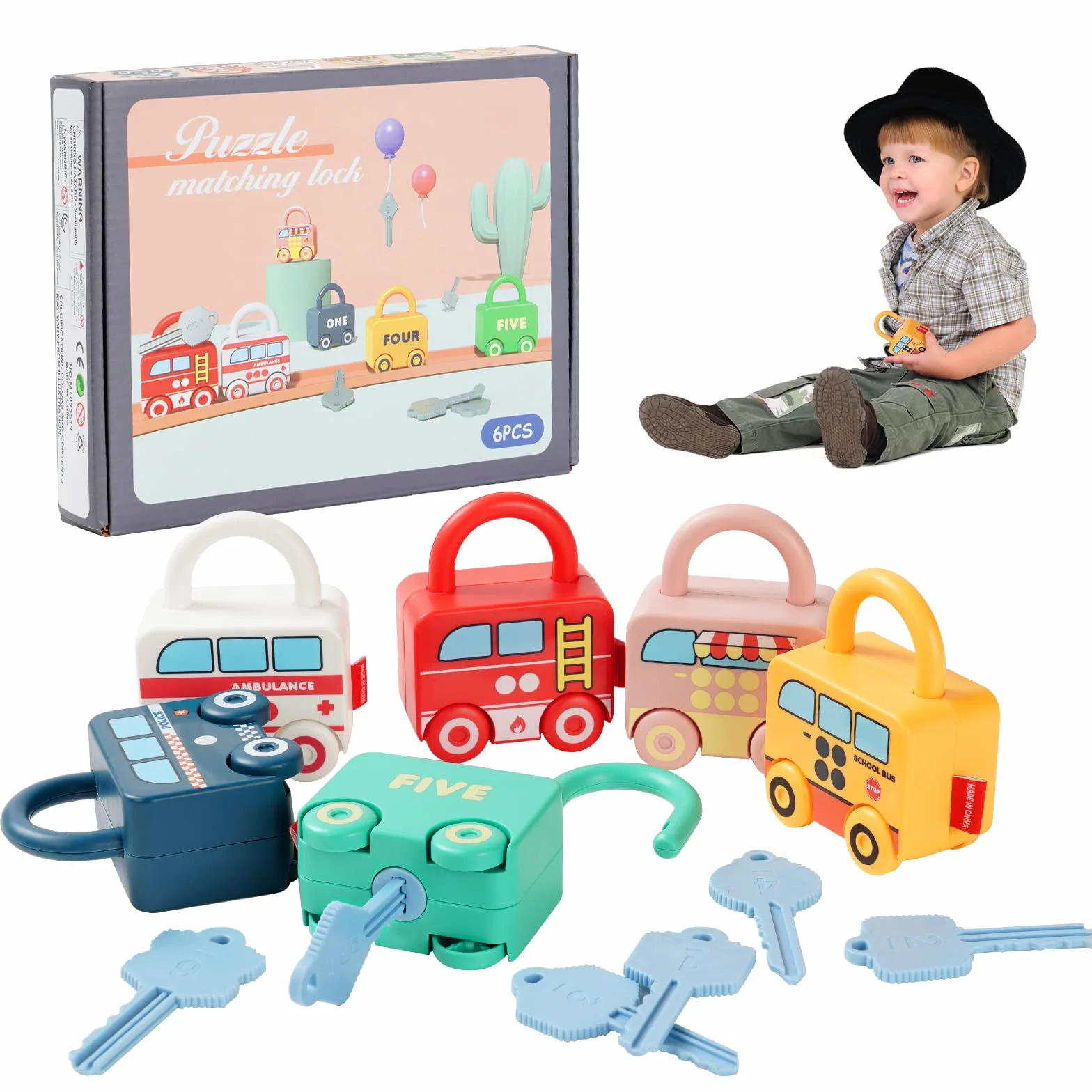Ainiv Toys Auto, przedszkole, nauka wczesnego rozwoju zabawka dla małych dzieci w wieku 2 3 4 lata, motoryka precyzyjna, gra planszowa dla chłopców i dziewczynek, dzieci, prezenty