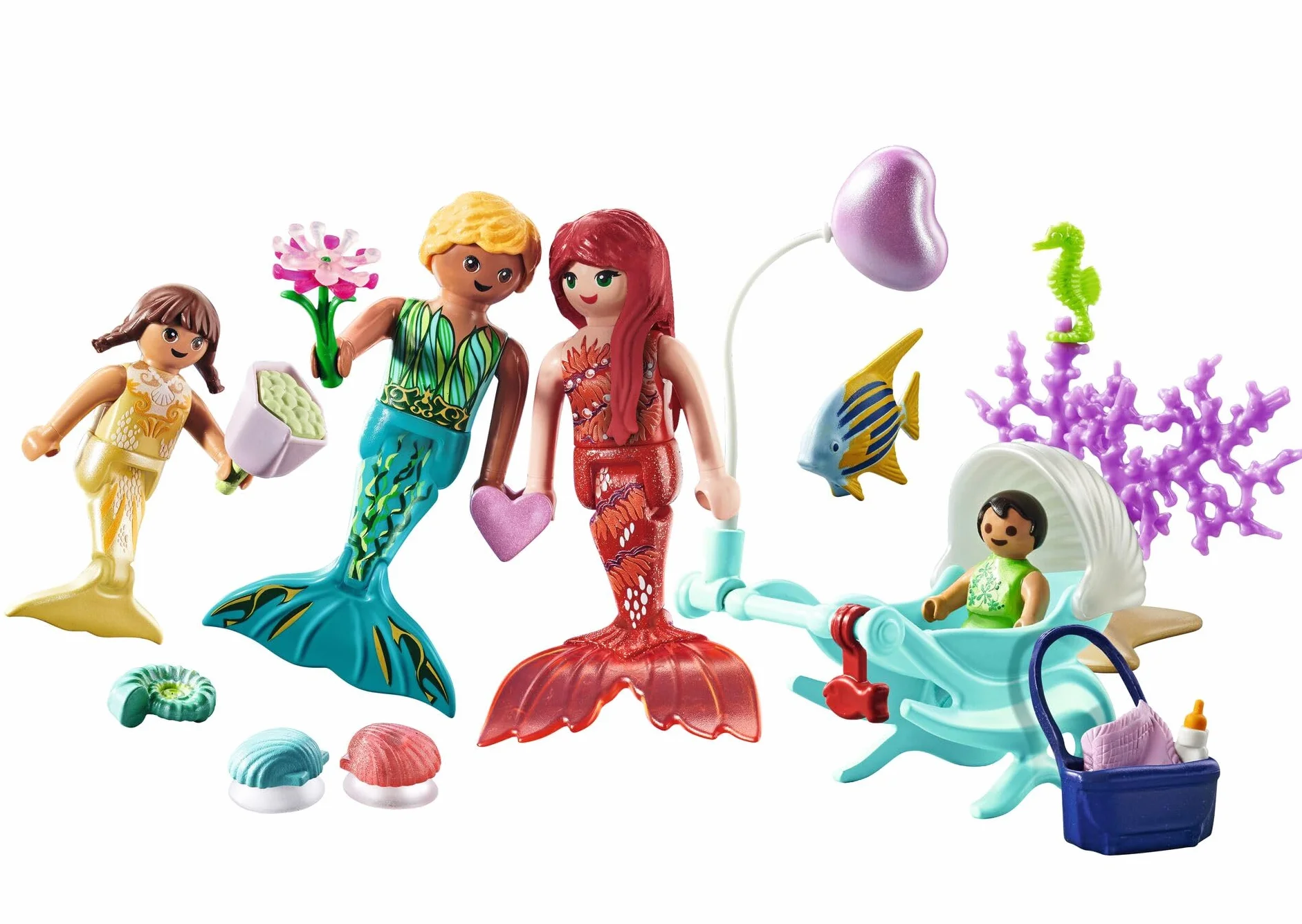 PLAYMOBIL Princess Magic 71469 Rodzina syrenek, z muszlami z przyssawkami, od 4 lat