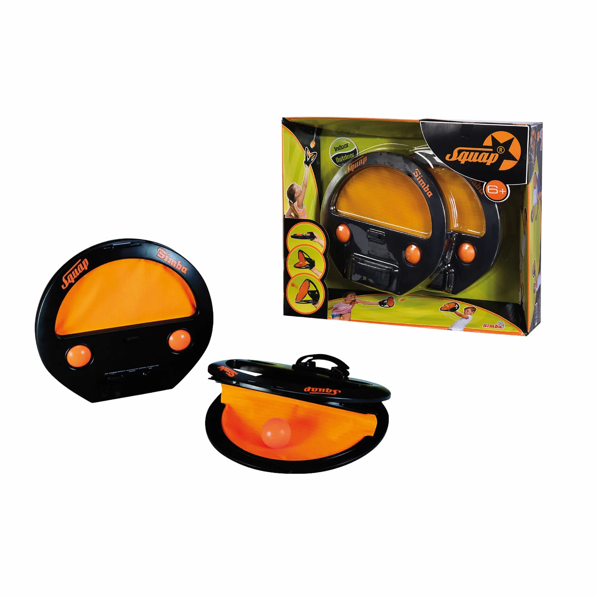 Simba 107202420 Squap Gra zręcznościowa; zestaw do wyrzucania i łapania piłek; zabawka sportowa dla dzieci; młodzieży; dorosłych; unisex dla dziewczynek; dla chłopców; przeznaczona dla dzieci od 6 lat