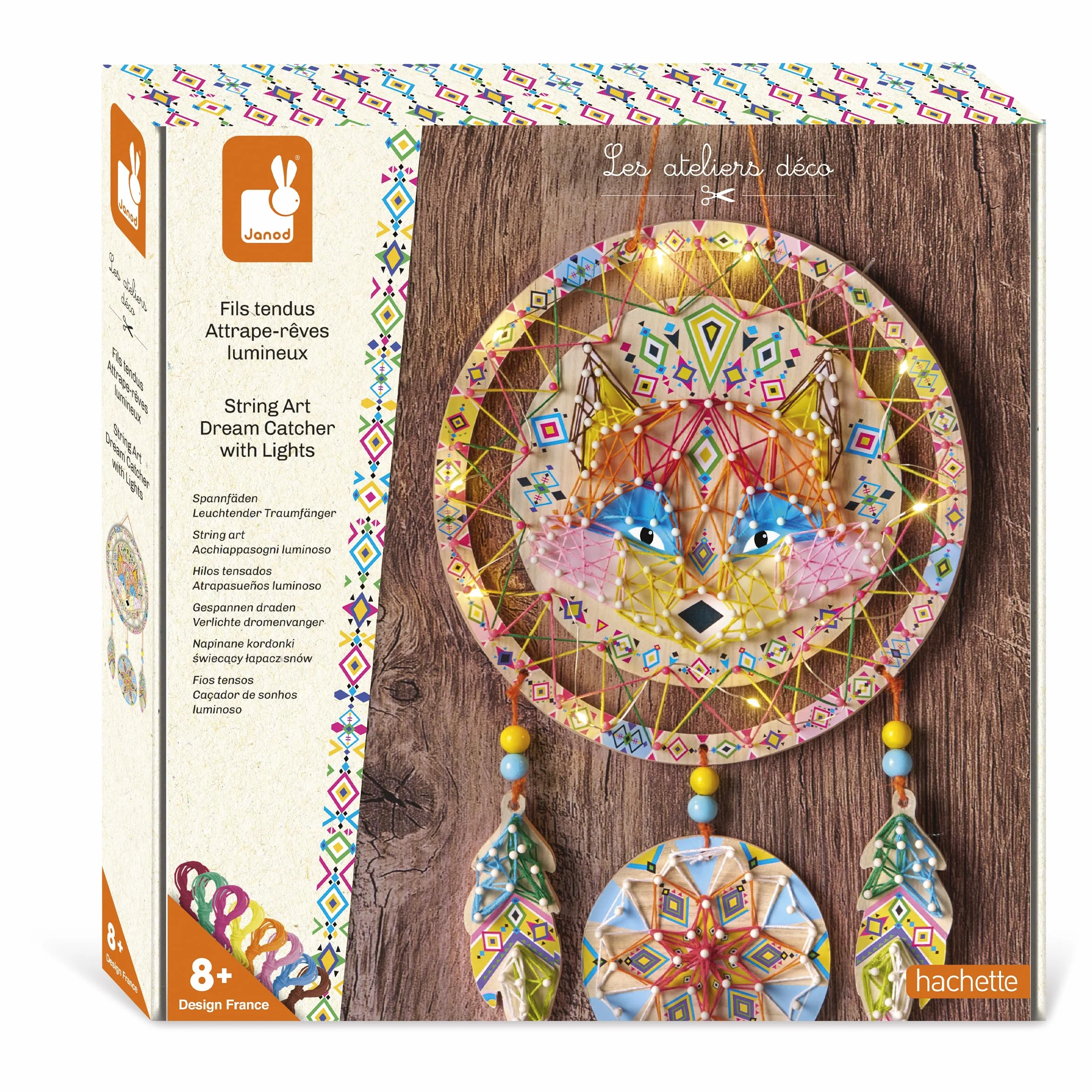 Janod Łapacz pszczół do tworzenia i zawieszania plecionych drutów - W zestawie baterie Ateliers Déco-Fai DIY kreatywny wypoczynek dla dzieci - od 8 lat-J09161, J09161, J09161