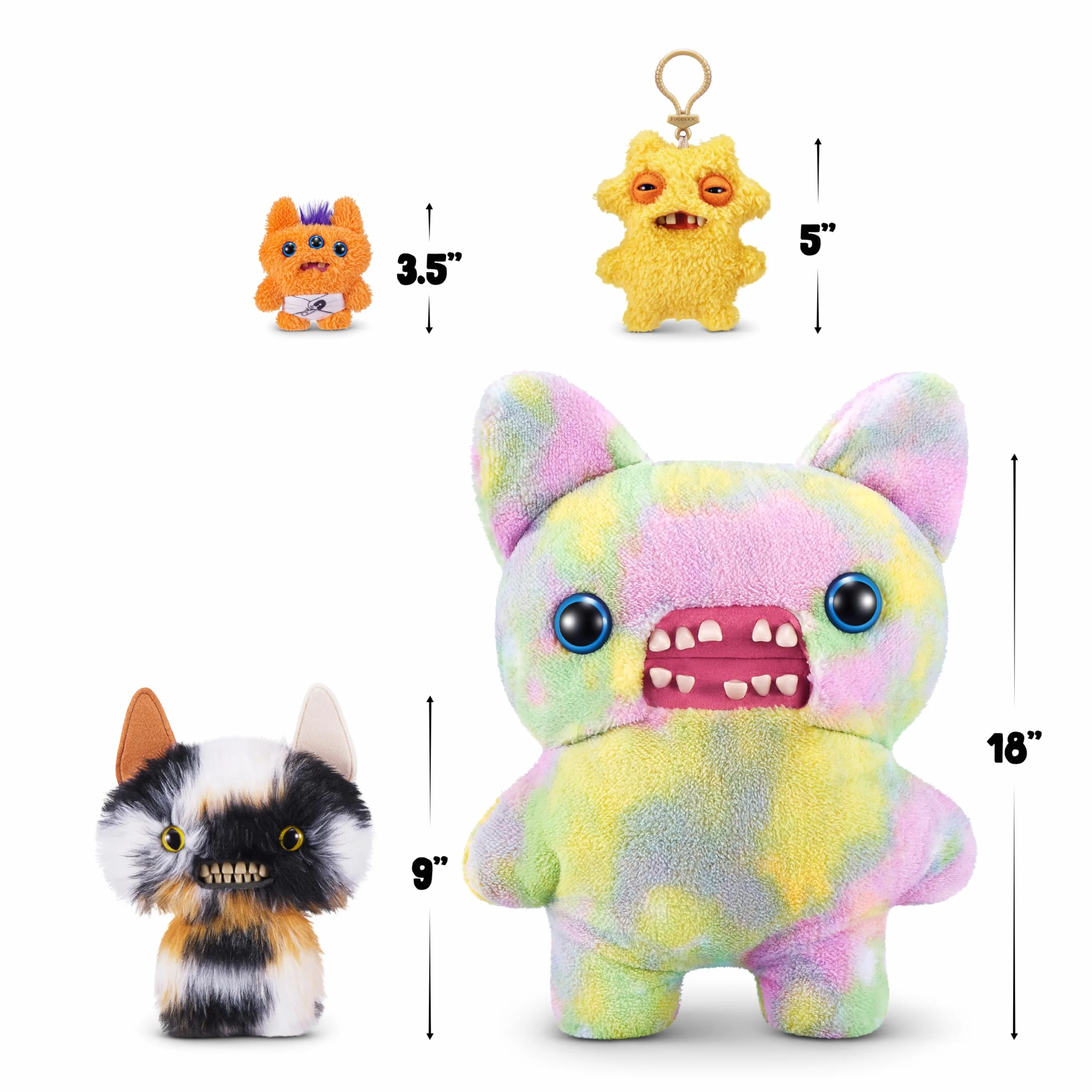 Fuggler -BUTT UGLY PET 22.9 cm SERIA 1-PLUSH 2PK(skrzydlaty nietoperz - Calico Cat i złota rybka)
