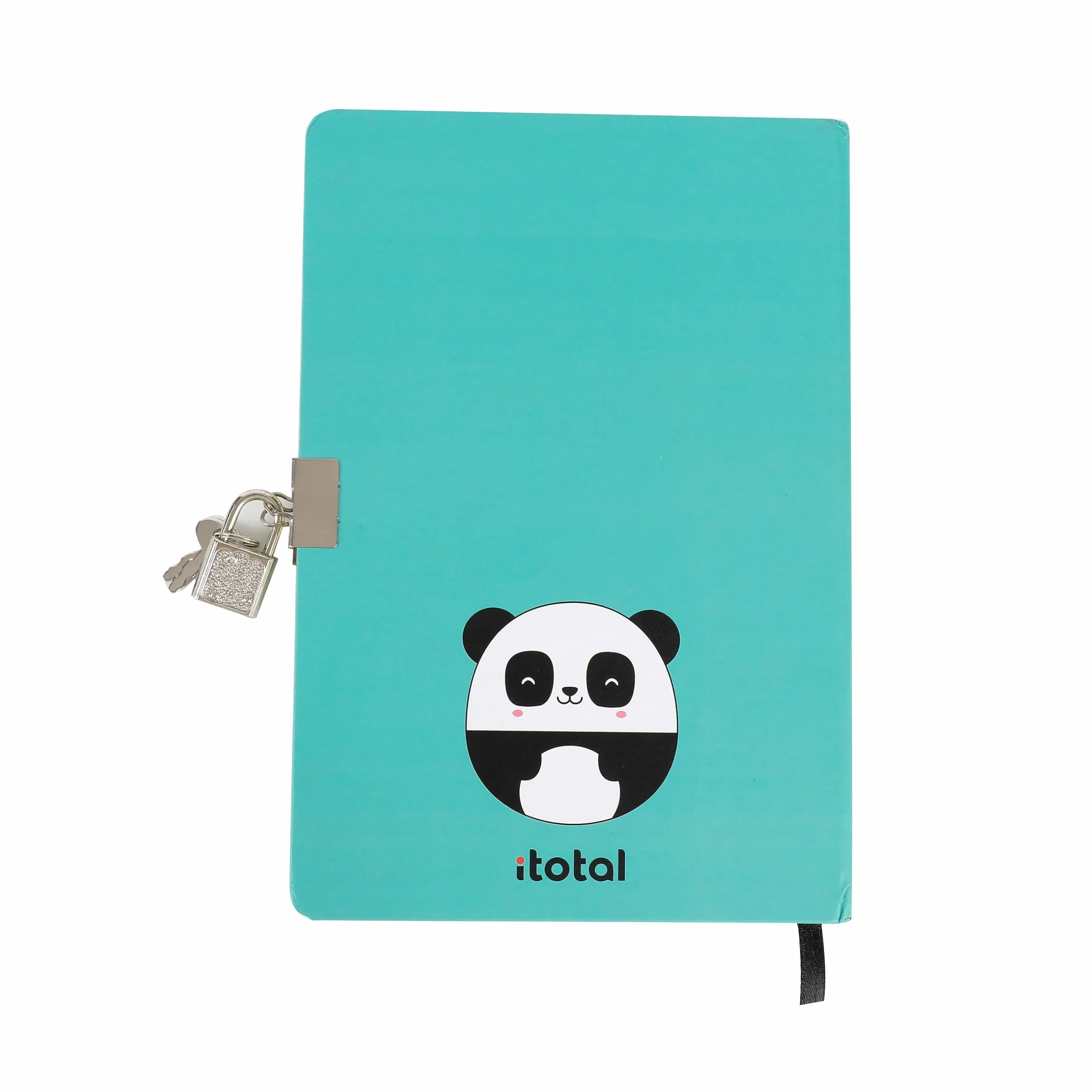 I-TOTAL® - Tajny pamiętnik z metalową kłódką i dwoma kluczami/tajny pamiętnik ze stronami DOT, Secret Diary, White Paper (Panda)
