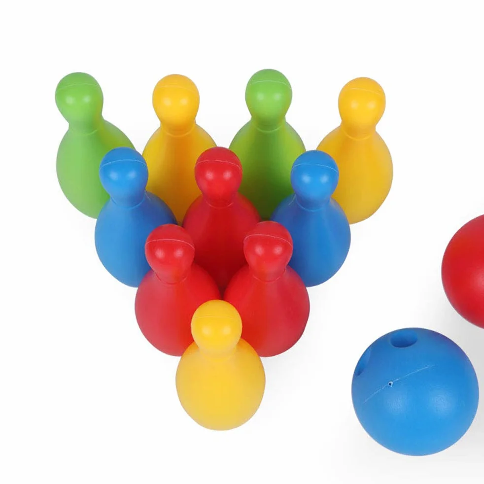 Gry w kręgle 10 sztuk kryty gra w kręgle na zewnątrz śmieszne plastikowe zabawki edukacyjne rodzinne gry sportowe dla wieków 2 3 4 5 6 lat małe dzieci chłopcy dziewczyny