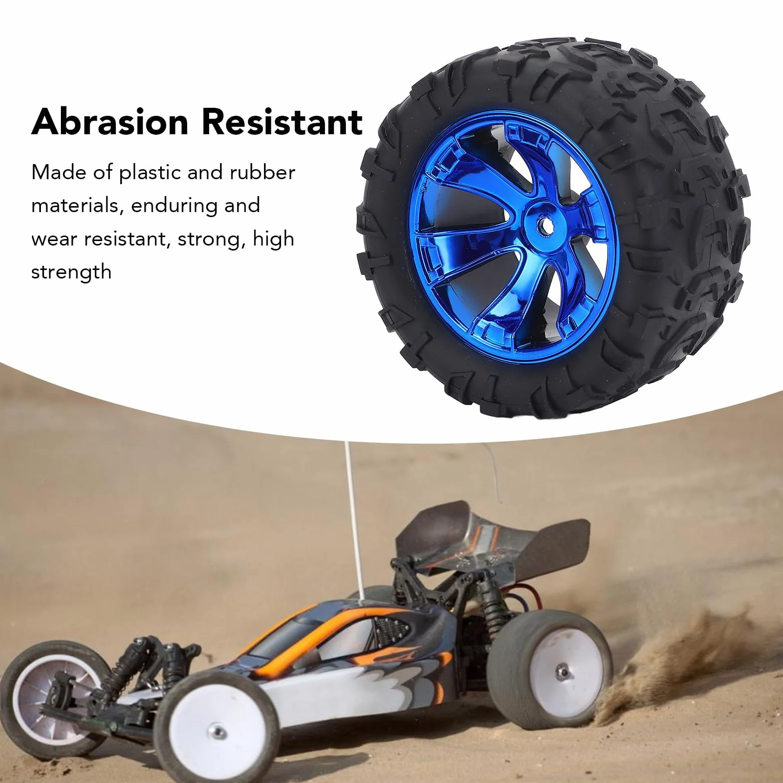 2PCS RC Koło Opony, Gumowe Opony Oponowe Plastikowe Piasty kół Odporne na Zamiennik Opony dla 1:12 RC Car 144018 3000