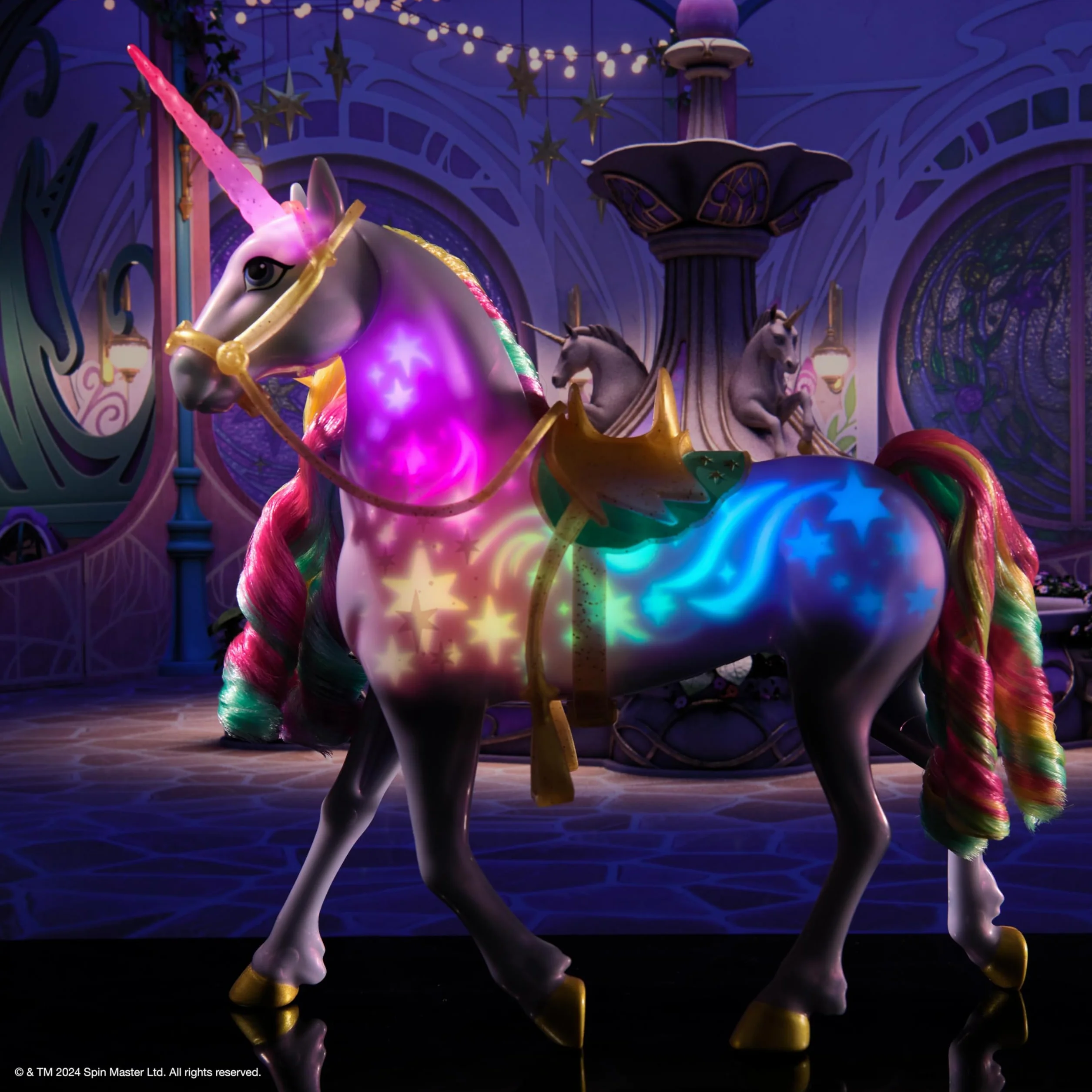 Unicorn Academy 6071157 jednorożec DollFtrRainbwLightUpWildstar, wielokolorowy