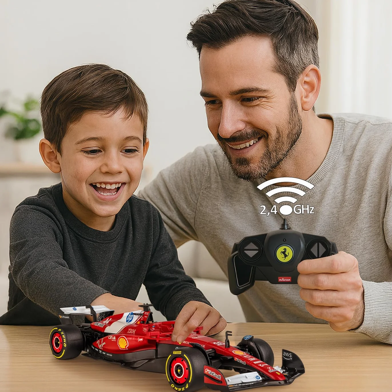 JAMARA Ferrari SF-25 1:18 czerwony 2,4 GHz zdalnie sterowany samochód RC