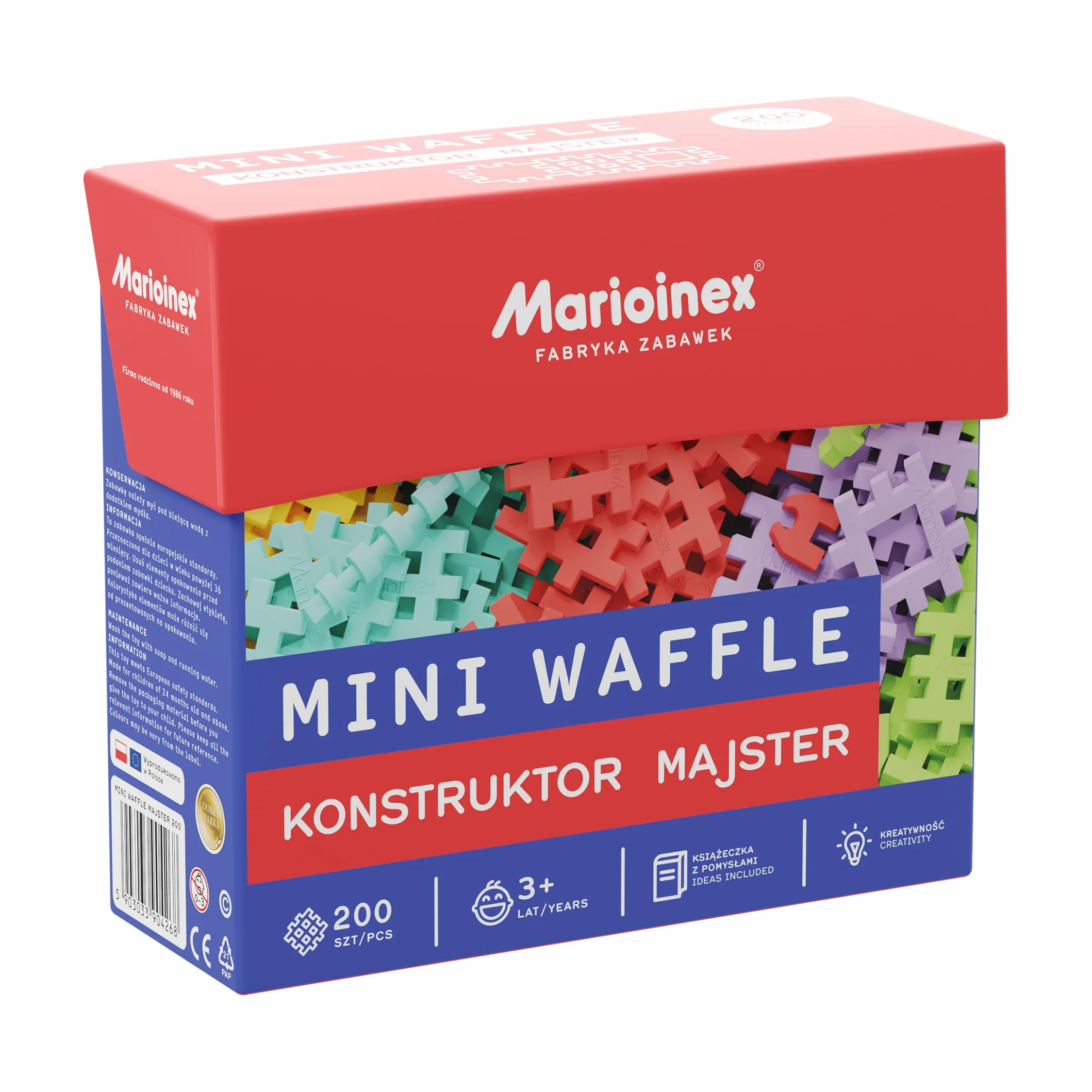 Marioinex 904268 klocki Mini Waffle Konstruktor Majster 200 elementów