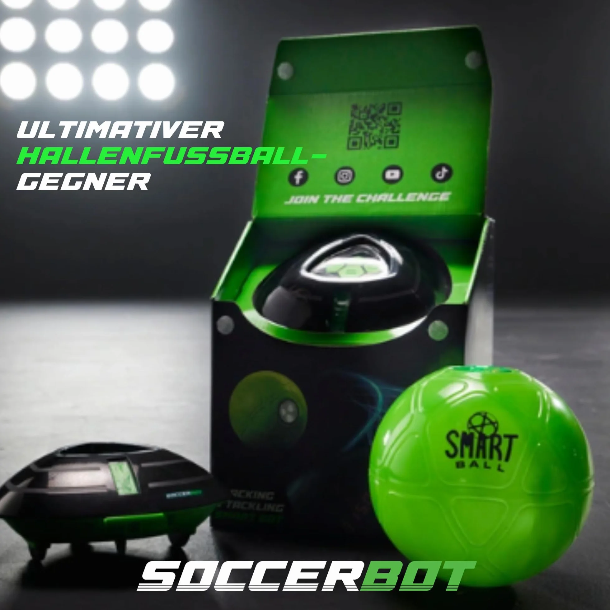Smart Ball 1001CB Soccer Bot Indoor Football Trainer, czarny