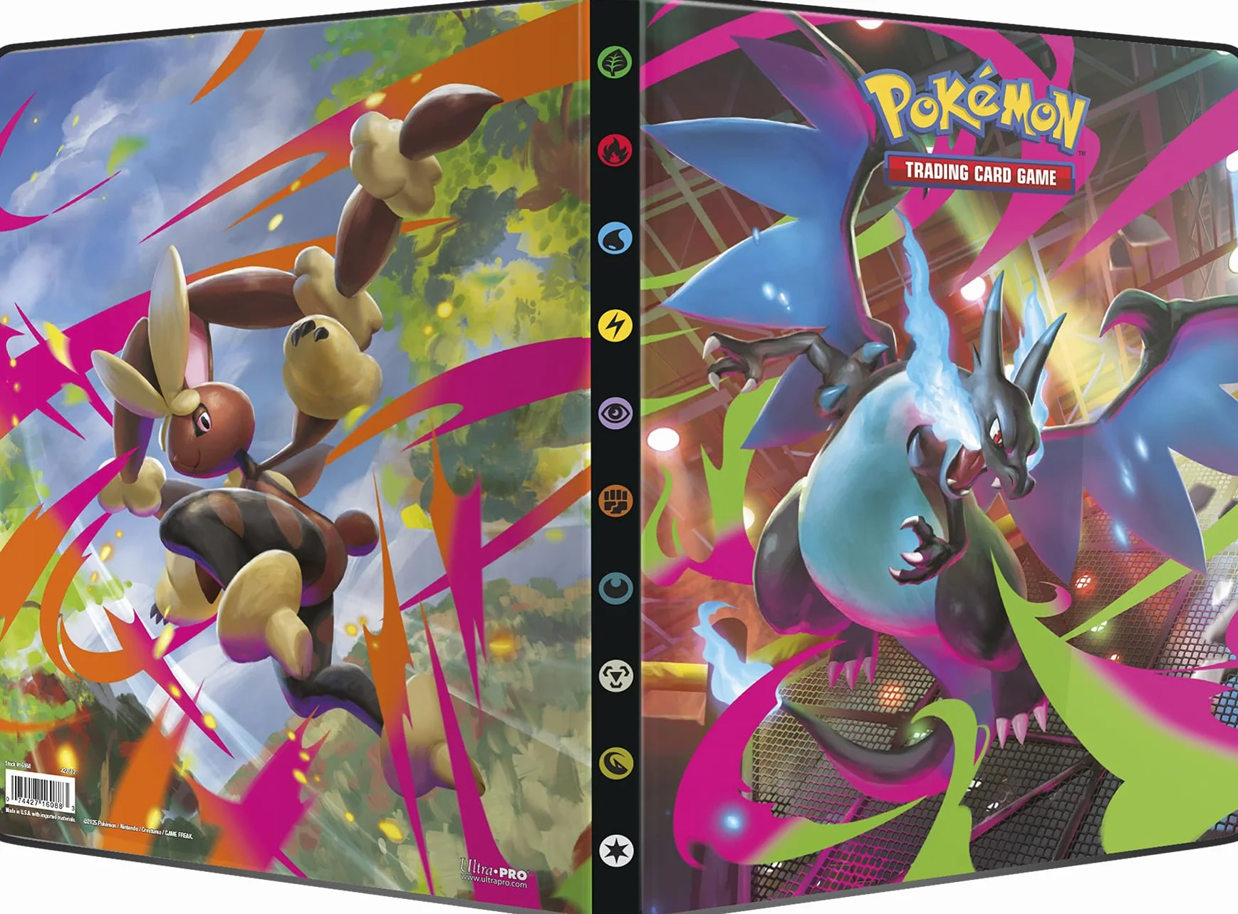 Asmodee Ultra Pro Pokémon Mega-Evolution Fantasmagoryczne płomienie ME02 Notatnik na karty 252 karty Akcesoria do kart kolekcjonerskich
