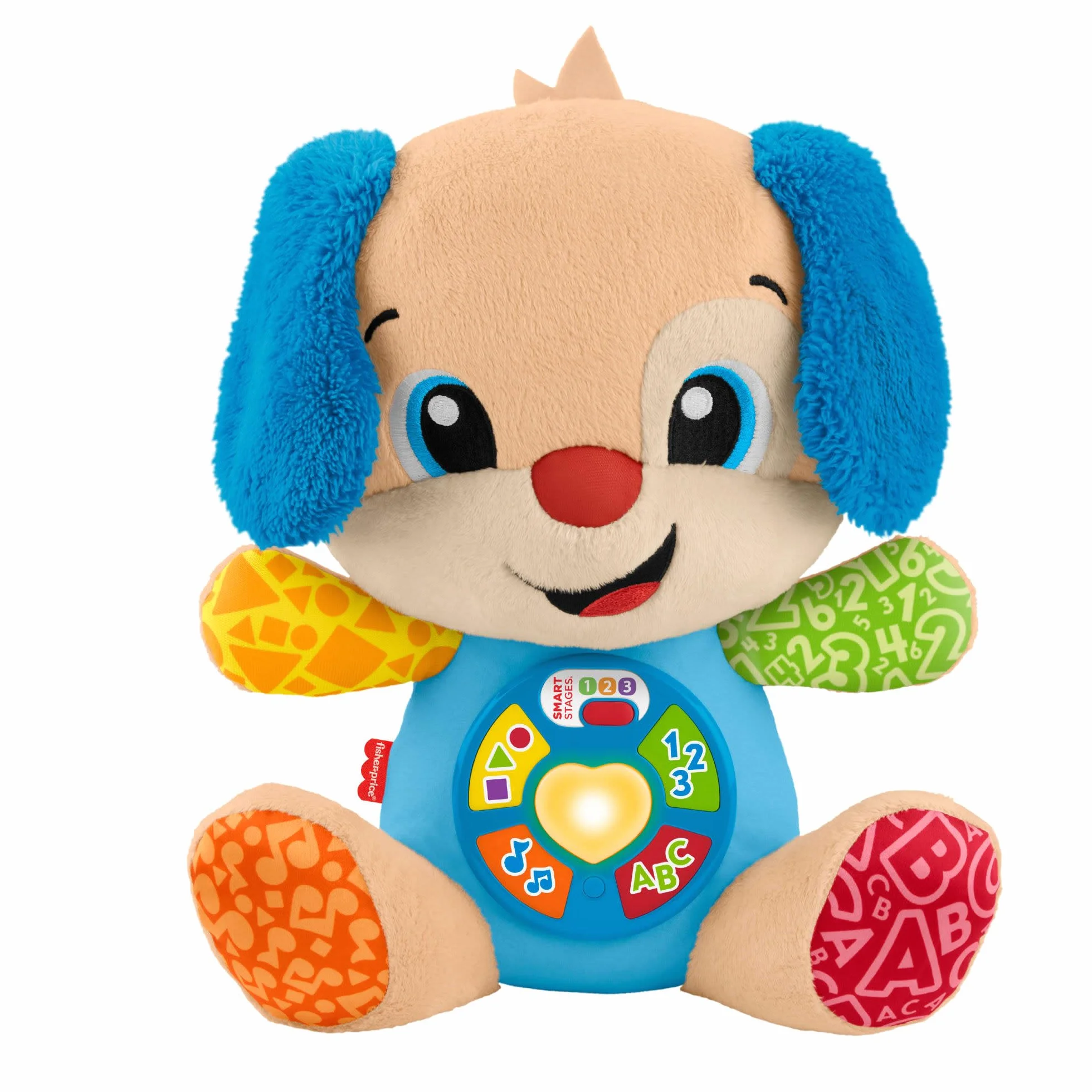 Fisher-Price Śmiech i ucz się zabawki dla niemowląt z muzyką dla małych dzieci Smart Stages dla dzieci w wieku od 6 miesięcy, wielojęzyczny: włoski, hiszpański, portugalski, angielski, JFD26