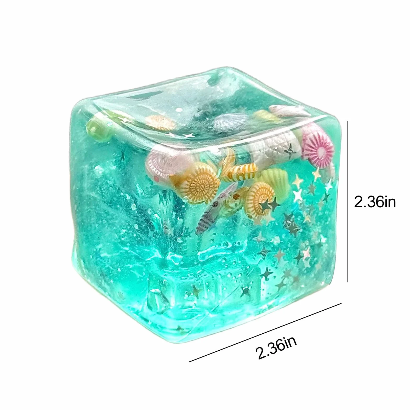Kostki lodu Squishies oceaniczne muszle, zabawki sensoryczne, powolny wzrost, relaksujące stres, elastyczne piłki do ściskania, brokatowe muszle, zabawki Fidget