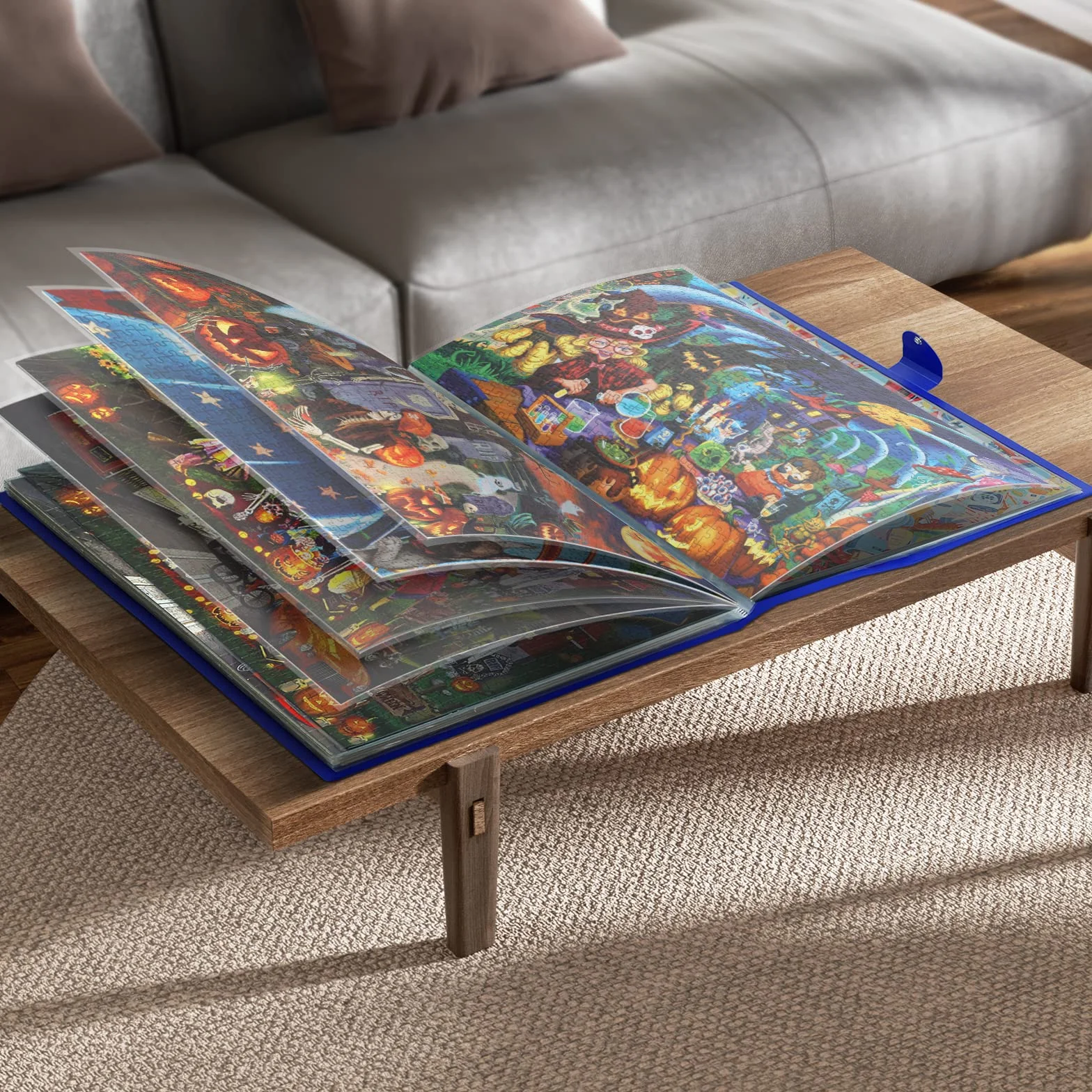 HXMARS Folder do przechowywania puzzli na 1000 sztuk: duża pojemność, przenośny organizer z 20 kieszeniami, pyłoszczelne i ochronne akcesoria do puzzli