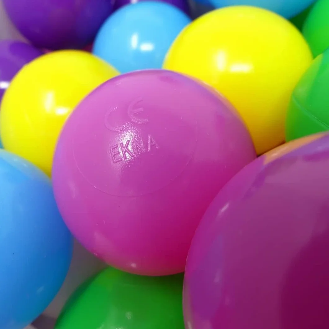 EKNA Spielbälle Ø 5cm - Bällebad Bälle 200 Stück - Bunte Auswahl für Bällebad-Pool - Plastikbälle Baby-Bälle Farben Hellgrün Hellblau Gelb Rosa Weiß Lila