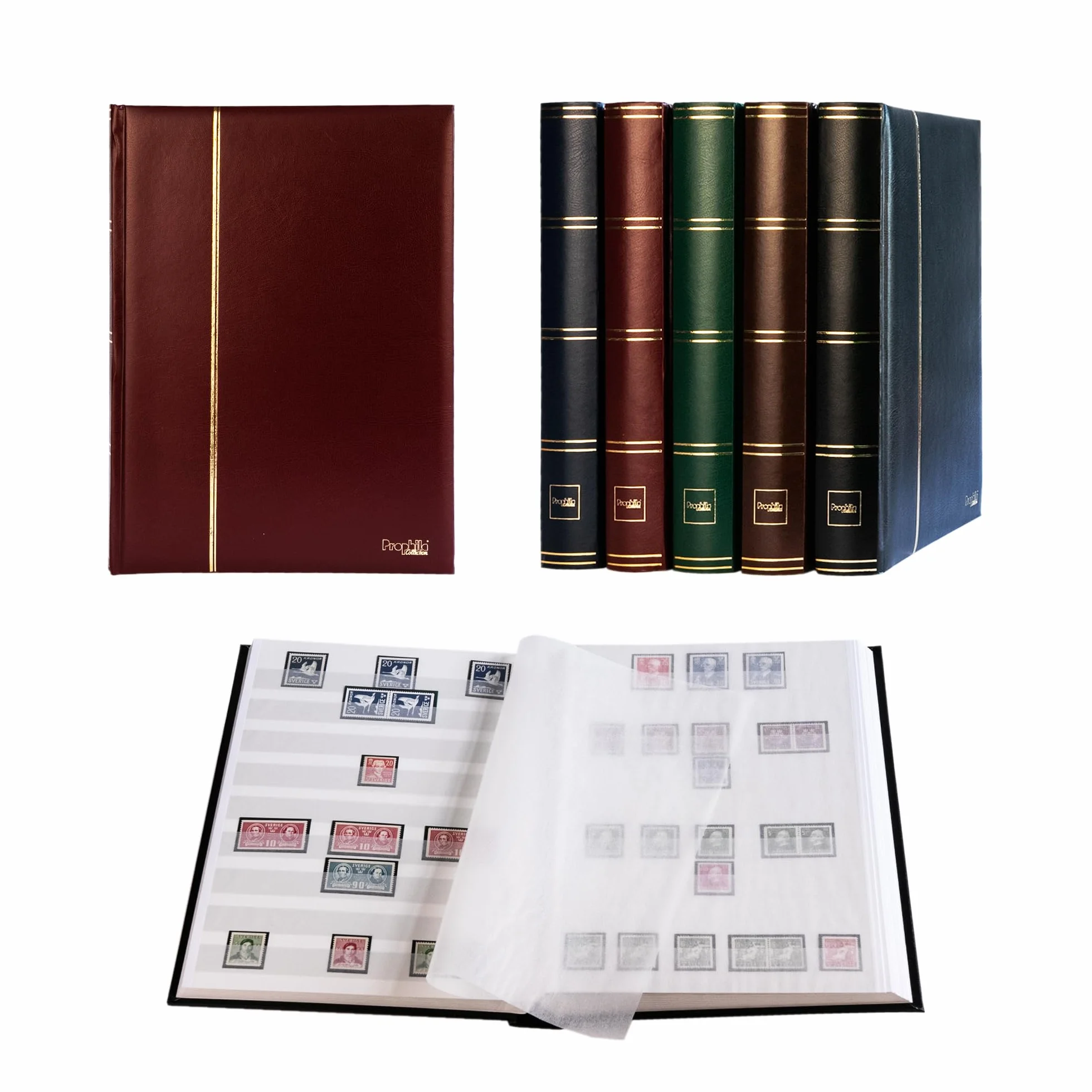 Prophila 60 białych stron album znaczków pocztowych okładka watowana czerwony okładka