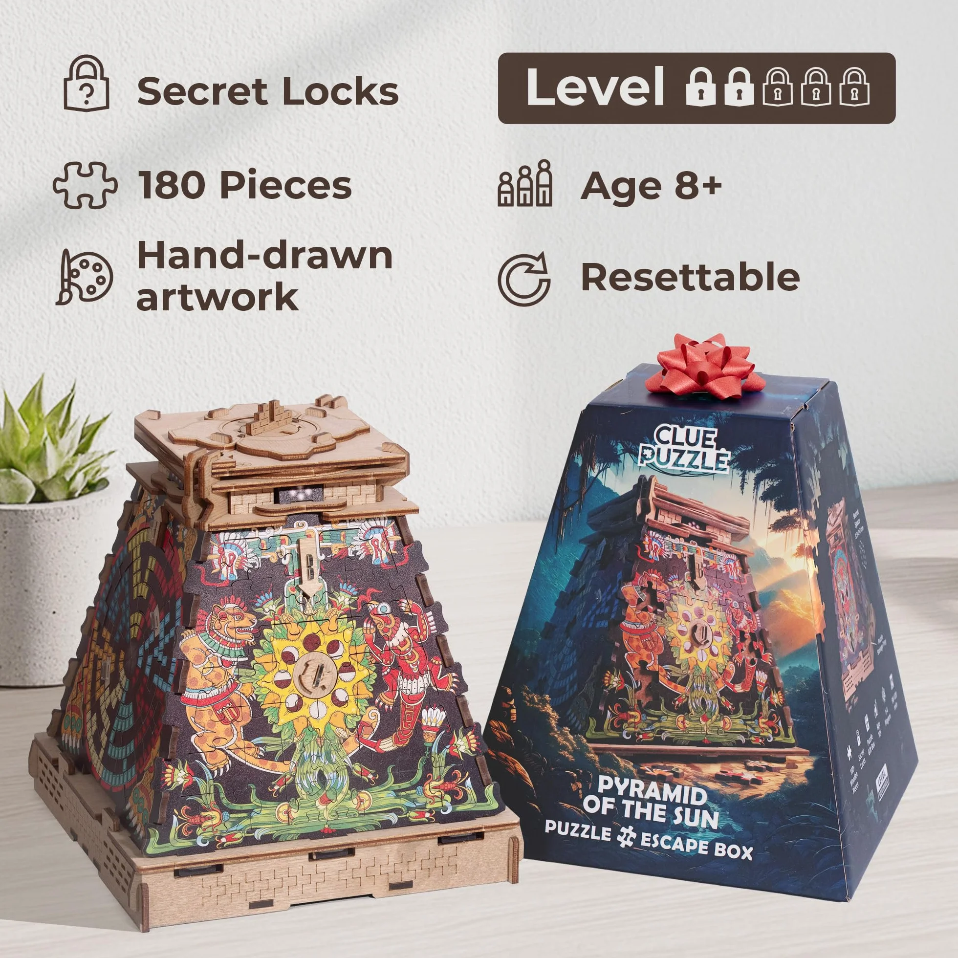 iDventure Cluepuzzle Piramida słoneczna - drewniane puzzle 3D Escape Room