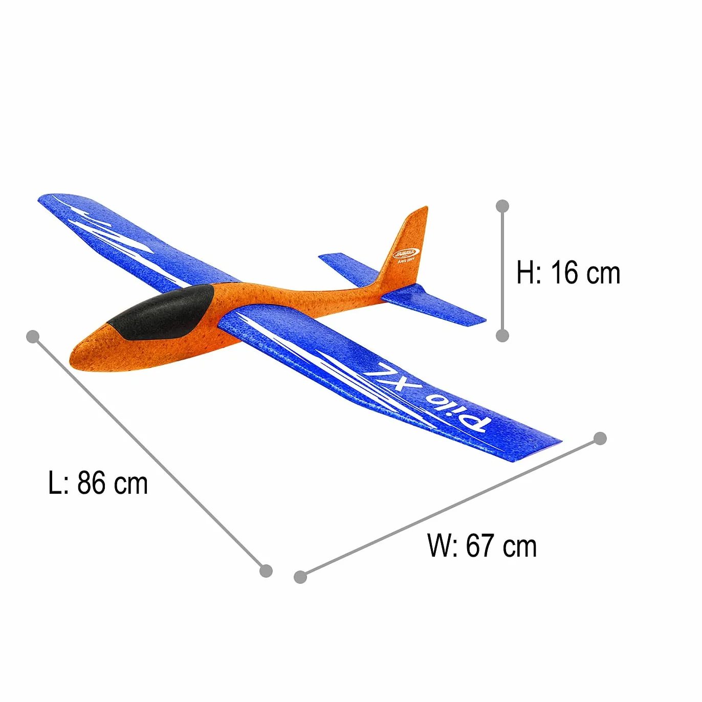 JAMARA 460485 – ślizgacze piankowe 2 w 1 – Pilo XL – super lekkie (160 g), prawie niezniszczalne, przestawiana wysokość do pętli lub poślizgu, rozpiętość skrzydeł 86 cm