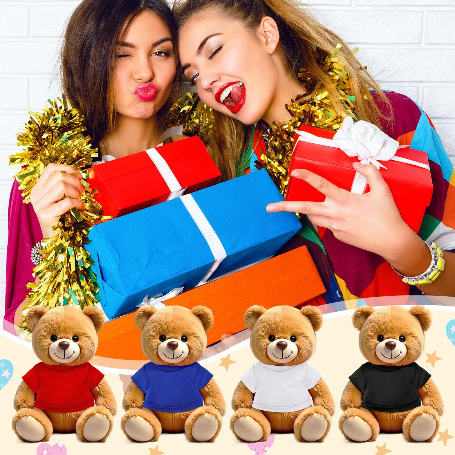 4 sztuki Build a Bear Clothes Mini Bear Ubranie Niedźwiedź Lalki Odzież Miś Odzież Pluszowe Zwierzę Ubrania 30-40 cm Niedźwiedzie Stwórz swoje własne pluszowe lalki na zewnątrz i akcesoria-B