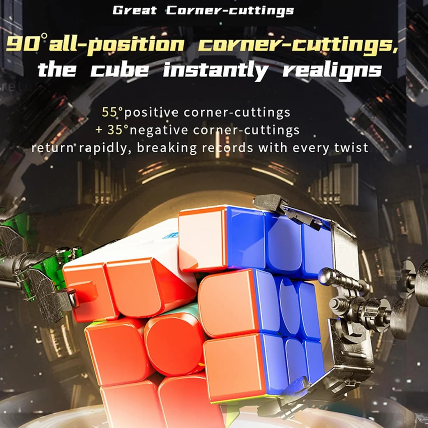 Moyu RS3M V5 2023 Magnetic Dual Adjustment 3x3 Speed Cube, Professional 3x3 Puzzle RS3M V5 Magnetic Master Speedcube (magnetyczna podwójna regulacja) Gift for Speed Cuber