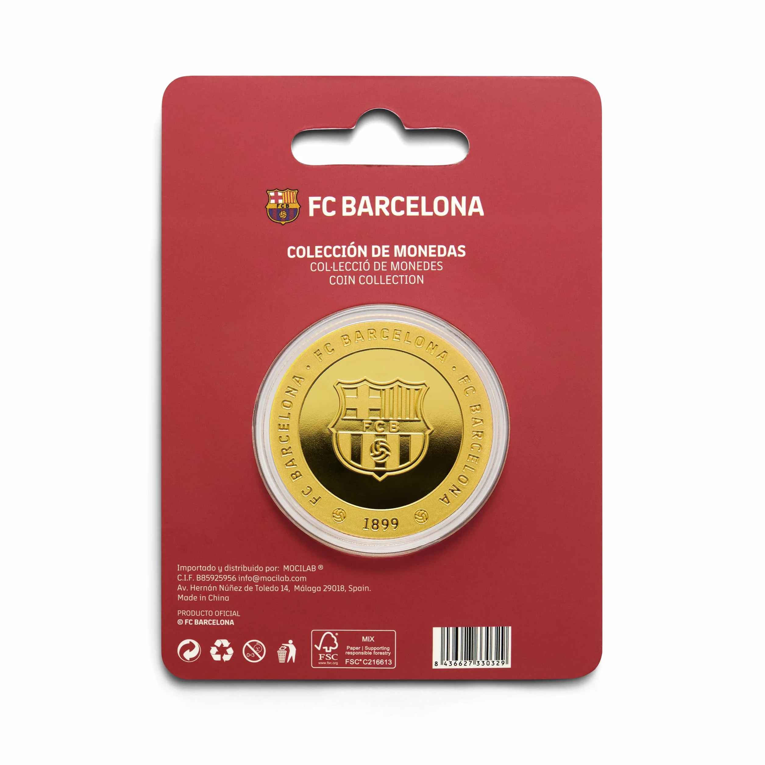 FC Barcelona Oficjalna Moneta Kolekcjonerska 2025-26, Złote Wykończenie, 40 mm, Grawer Stadionowy Spotify Camp Nou