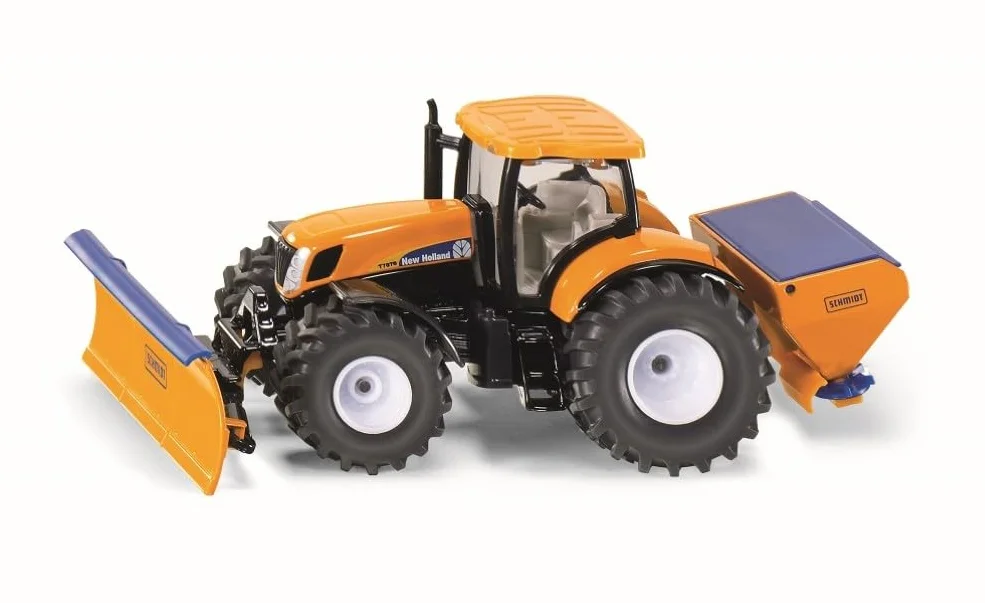 Siku 2940, Ratrak z pługiem śnieżnym i płytą dociskową, 1:50, Metal,Tworzywo sztuczne, Pomarańczowy,Niebieski, Odłączane elementy