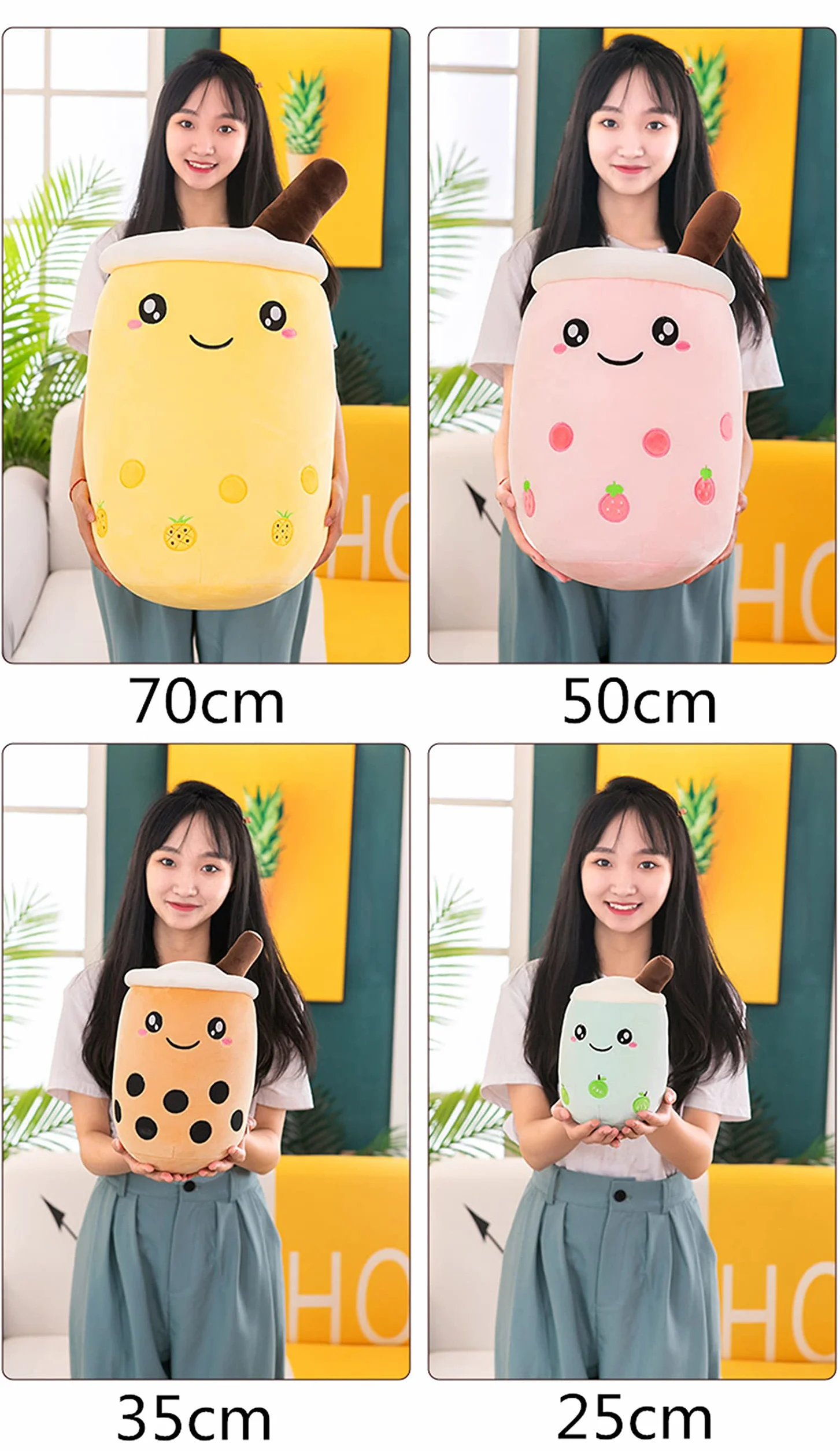 Bubble Tea pluszowe zwierzątko Boba, przytulanka, miękka maskotka do herbaty, miękka lalka, filiżanka do herbaty, poduszka dla dzieci (niebieska wąż, 25 cm)