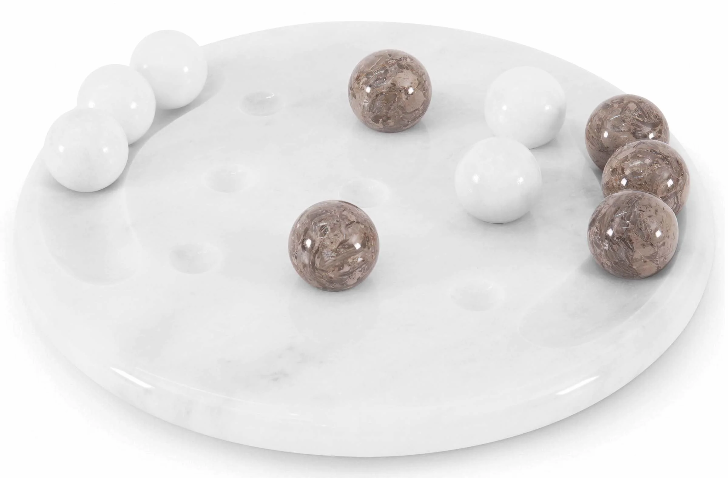 Radicaln Marble Tic Tac Toe 25 cm biała i oceaniczna ręcznie wykonana gra stołowa – klasyczna gra planszowa dla dorosłych, element centralny stolika kawowego i dekoracja pokoju