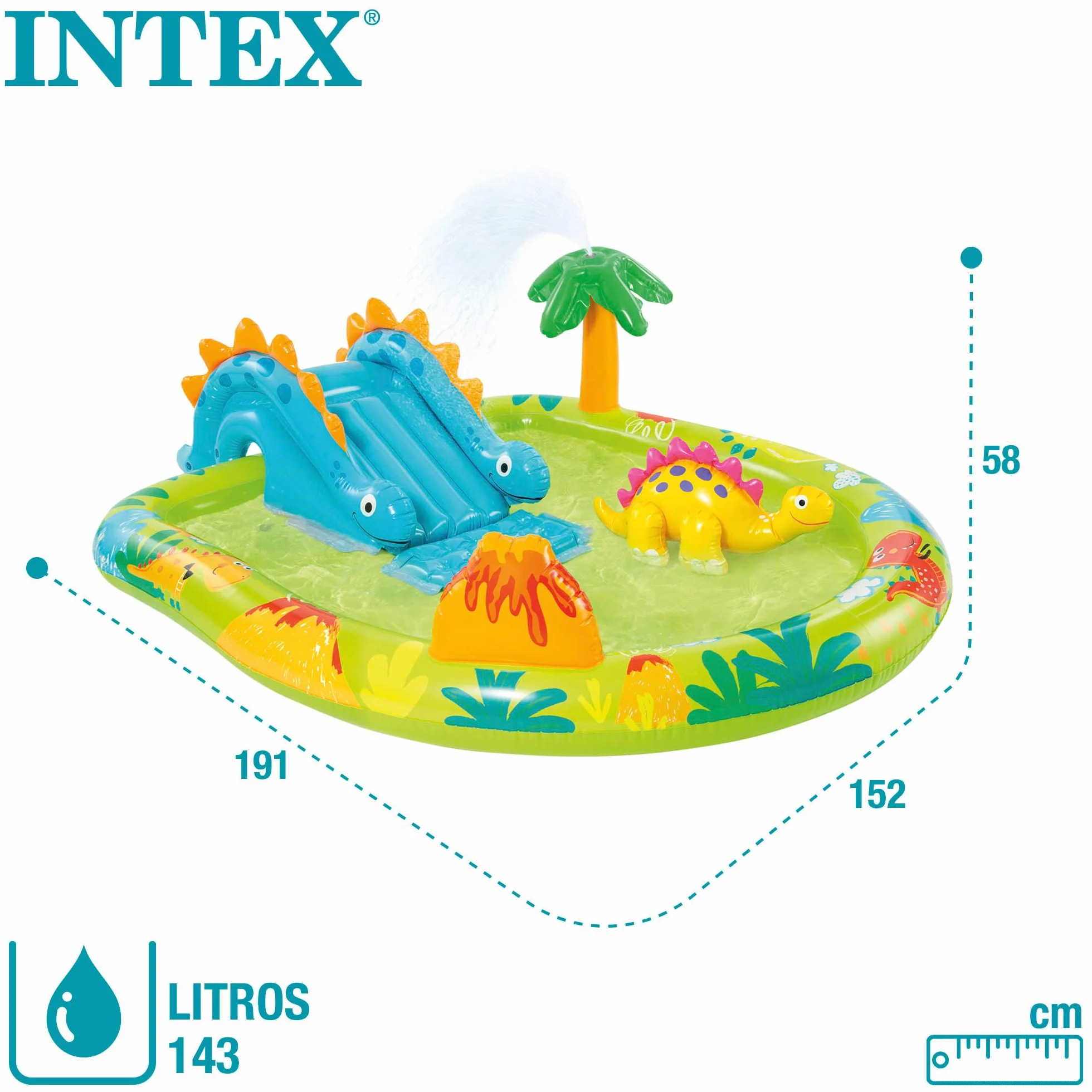 Intex 57166Np Nadmuchiwany Plac Zabaw, Wielokolorowy, 143 litry