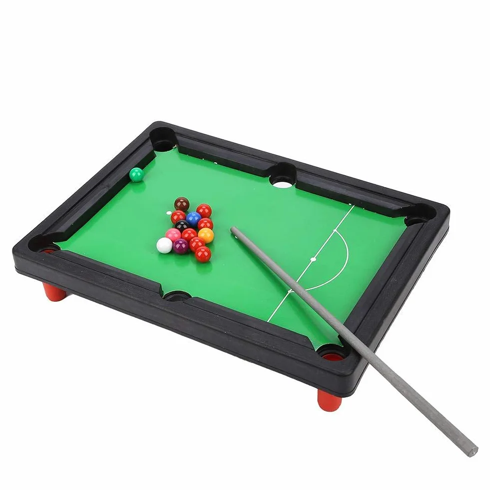 Bnineteenteam Mini zestaw basenów stołowych, miniaturowa gra bilardowa z piłkami do gier i kijkami dla dzieci dorosłych zabawka