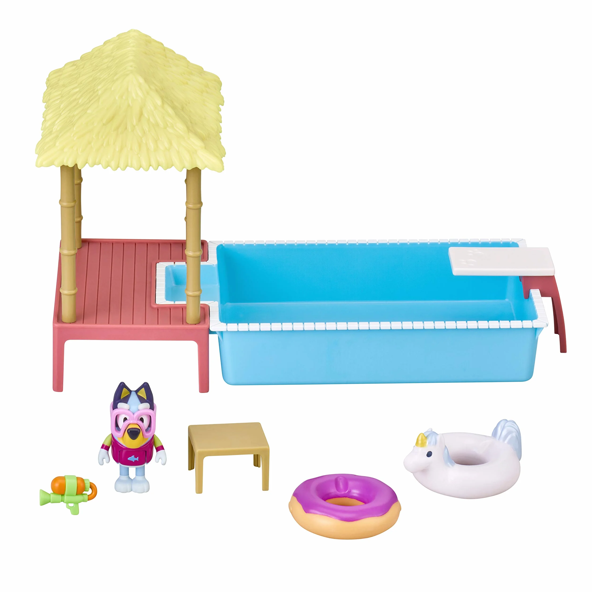 Bluey Pool Time Fun Playset with Diving Board and Deck