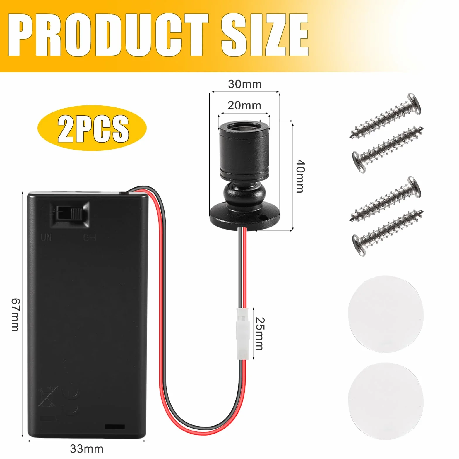 Joycabin Miniaturowe lampy LED 3V 1W do domków dla lalek z uchwytem na baterie AA
