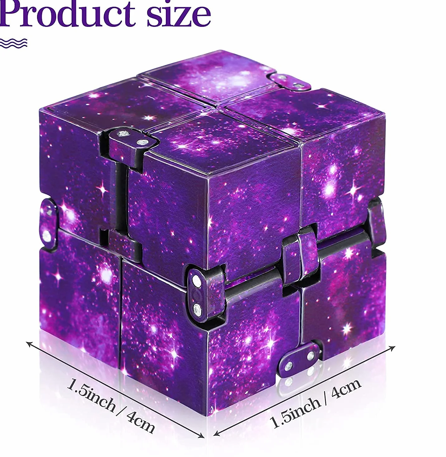 Infinity Cube, nieskończona kostka, zabawka Fidget antystresowa, do łagodzenia stresu i lęku relaksująca (fioletowa)