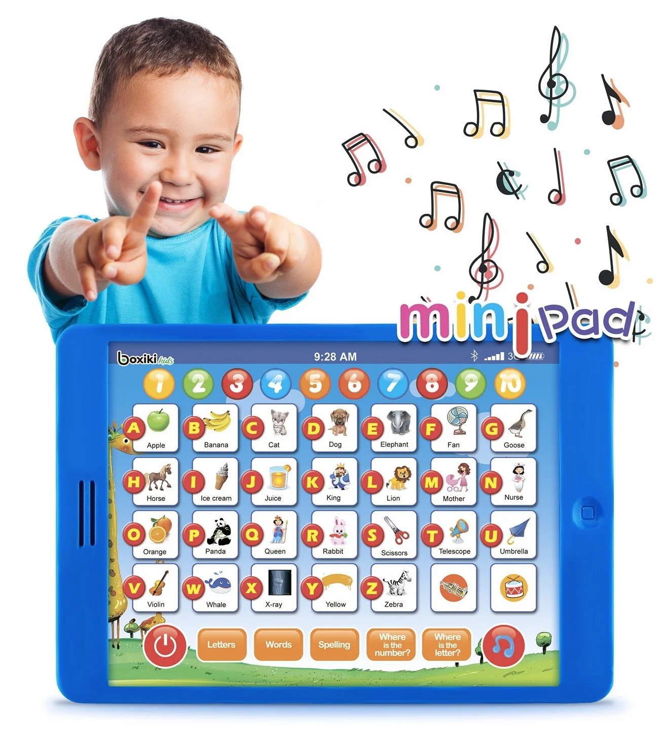 Boxiki Kids Angielski Tablet Edukacyjny z 6 Grami, Zabawka do Nauki Liczb i Wczesnego Rozwoju
