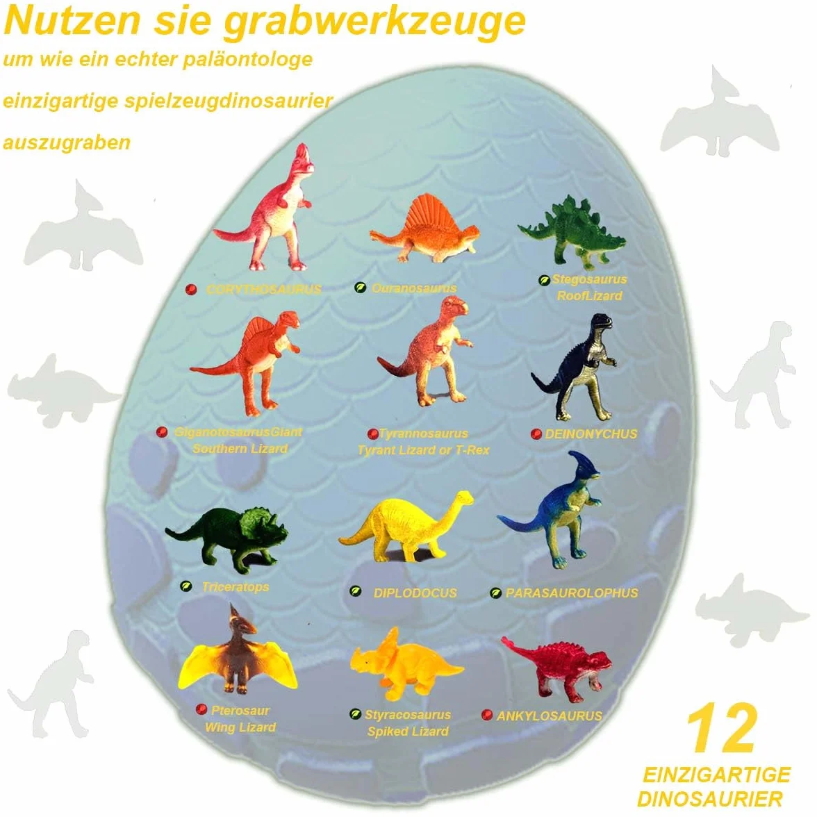 Jajka Dinozaurów Do Wykopania, 12 Sztuk, Zestaw Do Wykopalisk Skamieniałości, Dla Dzieci, Rekwizyty Na Urodziny, Boże Narodzenie, Prezent Dinozaurowy, Zabawka Od 5 Lat