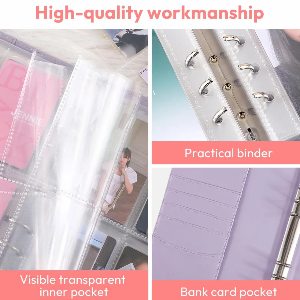 Kpop Binder A5 Photocard Holder 120 kieszeni Segregator PU Skóra Album Kolekcjonerski