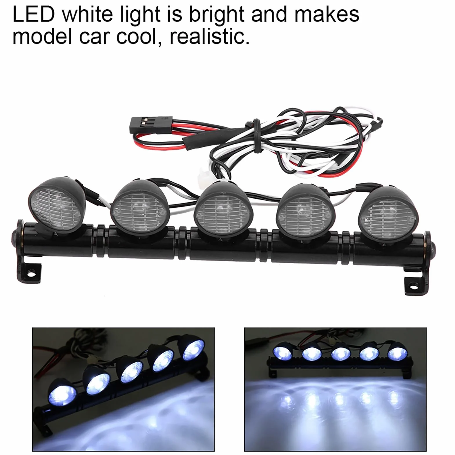 Wpl B16 B36 Metalowa Listwa świetlna LED 5 Diod Reflektor Akcesoryjny dla Axail Scx10 RC Samochód 1/10