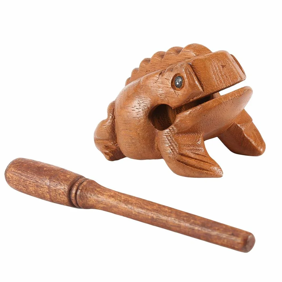 Drewniana żaba tajlandia tradycyjne rzemiosło drewniana szczęśliwa żaba rechot Instrument muzyczny Home Office Decor Office(#3 10.6CM)