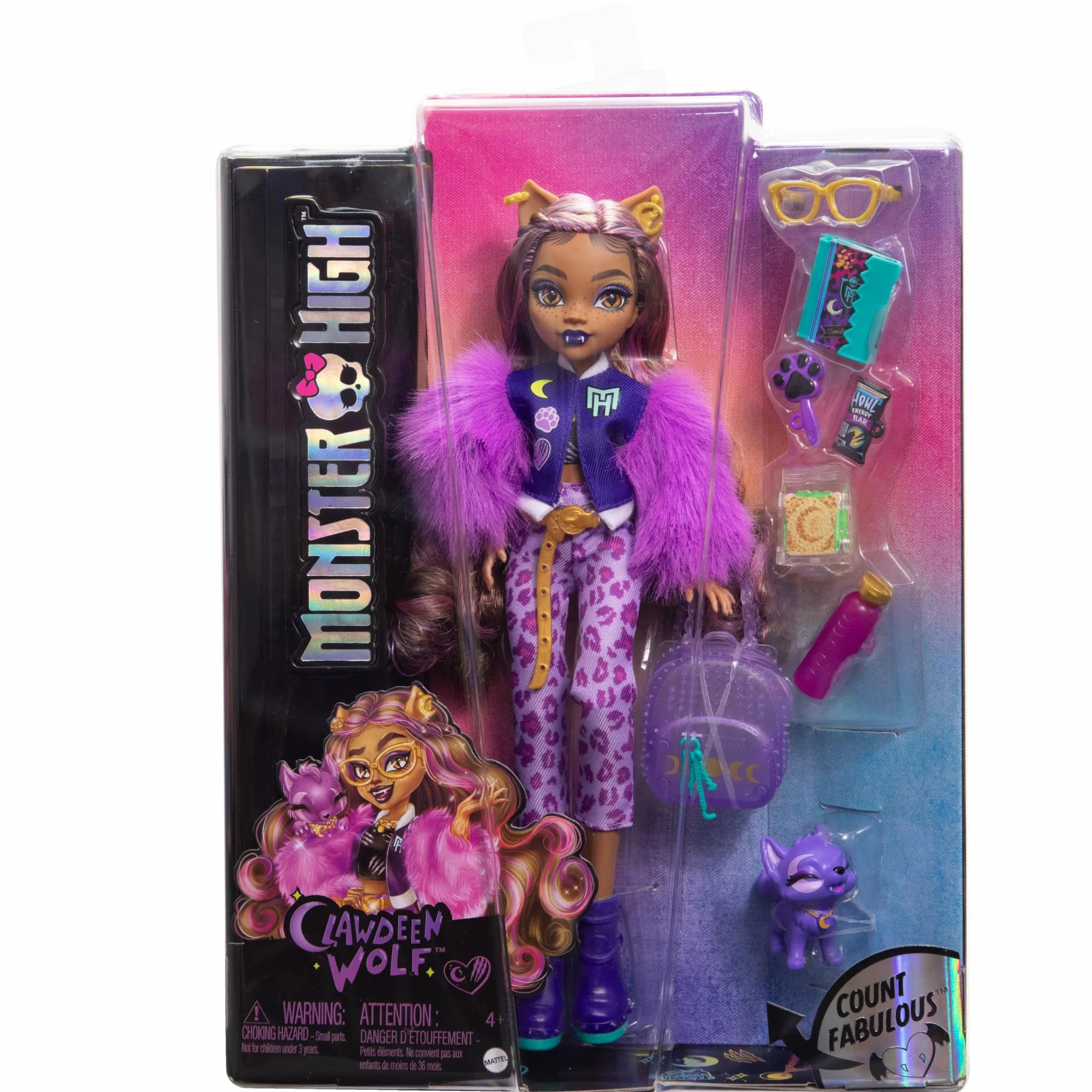 Monster High Clawdeen Wolf Lalka podstawowa z Crescent i akcesoriami HRP65