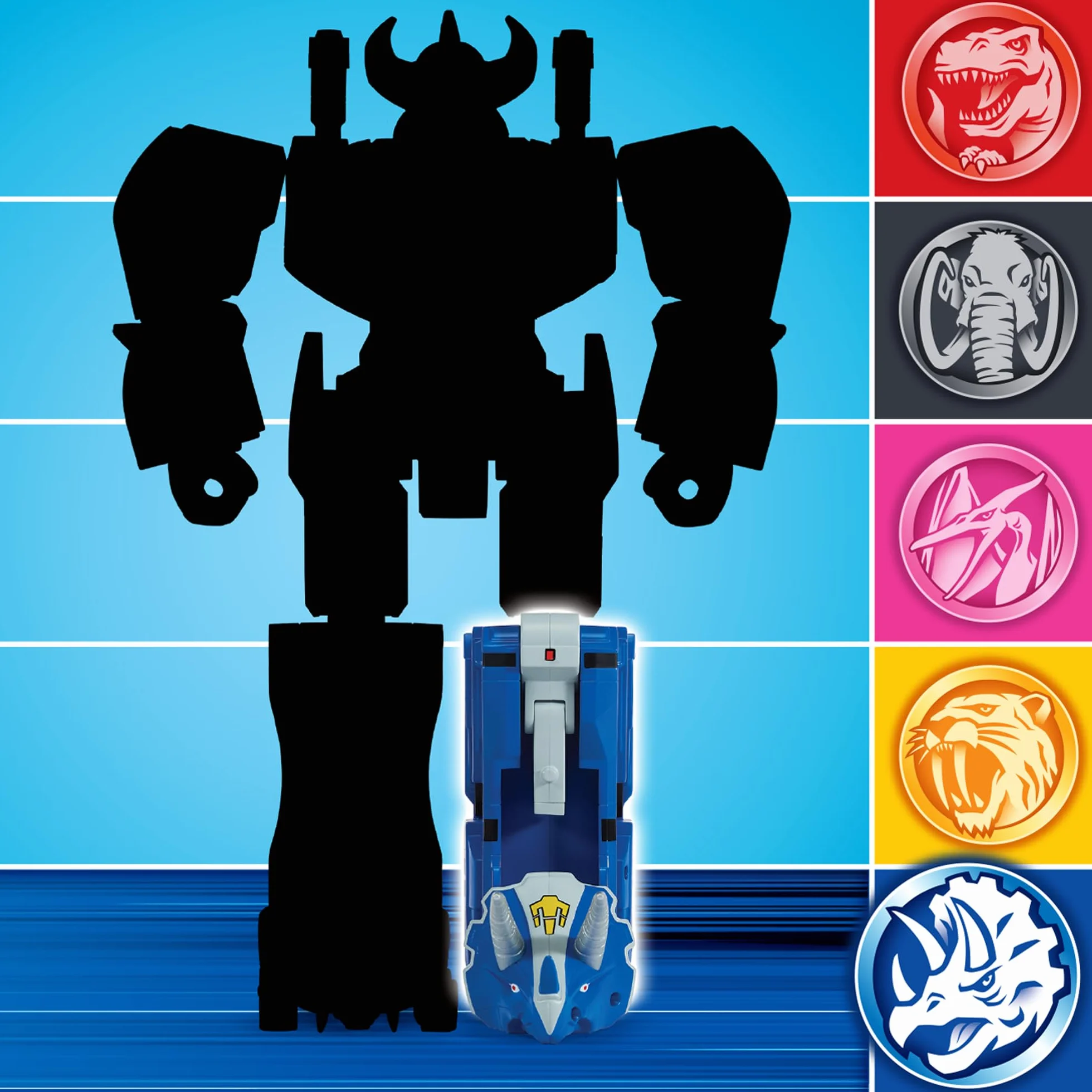 Power Rangers - Kolekcja Megazord, przegubowe Zords, Figurka, 20 cm, model Triceratops Dinozord, dla dzieci od 4 lat, PWG051