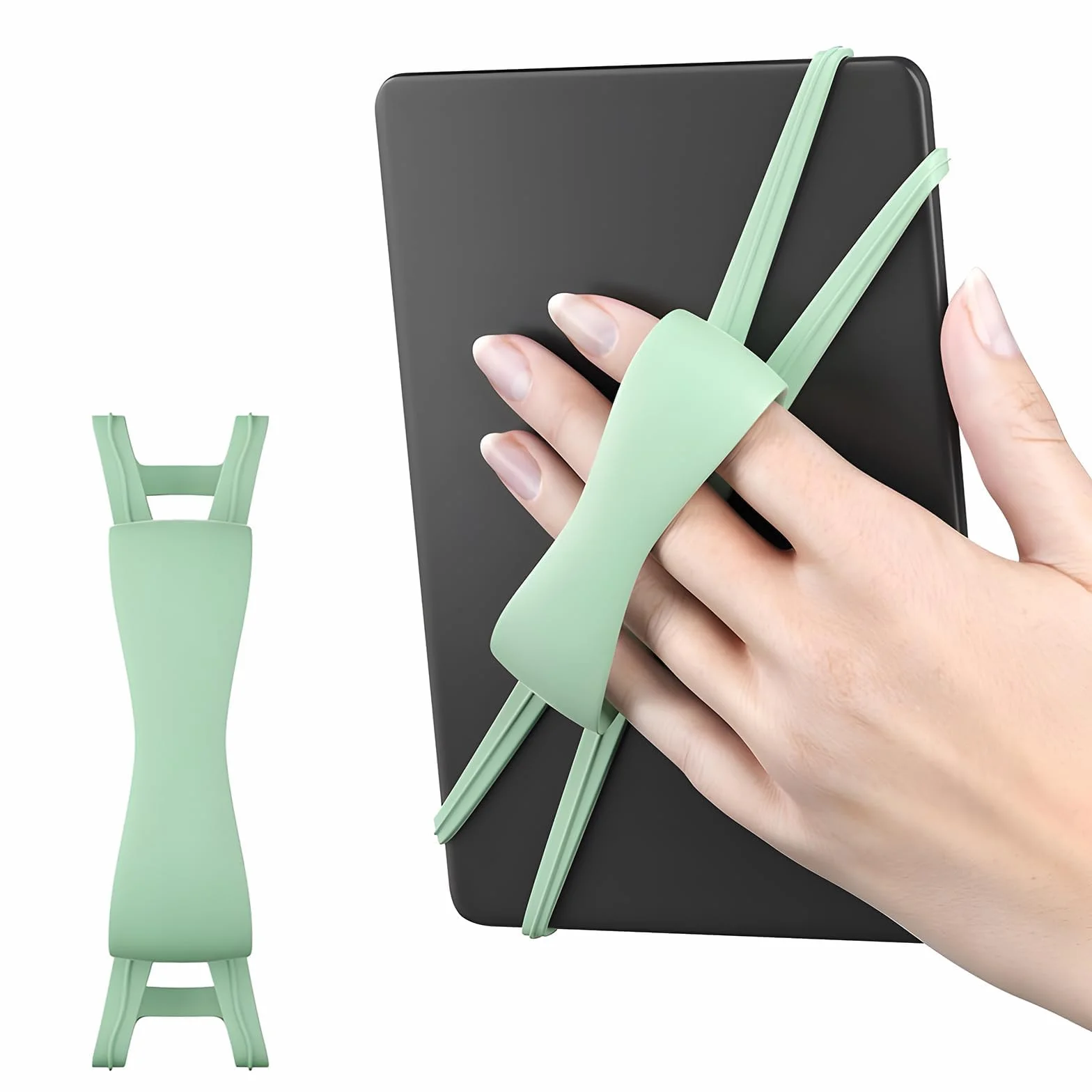 Yisto uchwyt na palec do tabletu, uniwersalny uchwyt na rękę, pasek na rękę do Kindle i tabletów, silikon, przyjazny dla skóry, odpowiedni do czytania łóżka, dla studentów i pracowników biurowych