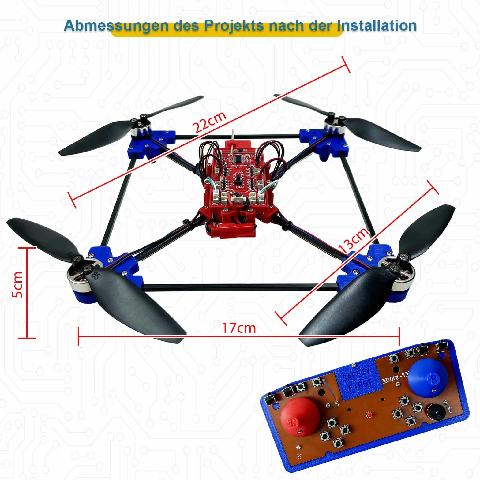 Zestaw do złożenia dronu Quadrotor DIY Unikalny projekt STEM z bezszczotkowym silnikiem, optycznym zawieszeniem, jednoklikowym startem i lądowaniem oraz obrotem 360° dla entuzjastów DIY, aby zapoznać