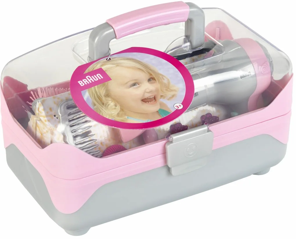 Theo Klein 5862 Braun Hairdresser's Case with Battery-Powered Hairdryer and Styling Accessories Toy for Children 3+