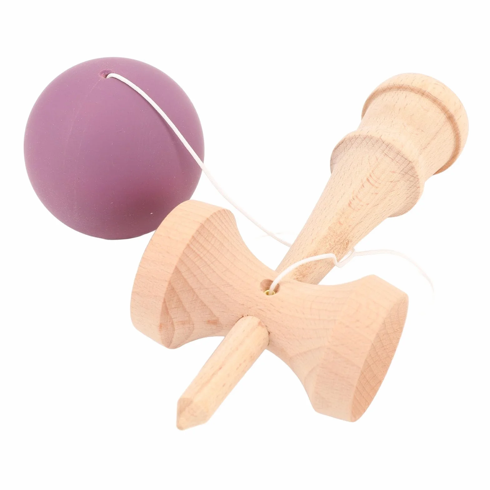 Kendama Toy, Wooden Catch Ball Kendama Wooden Kendama Toy Portable Kendama Poprawia koordynację Oka Dłoni ze Sznurkiem do Pomieszczenia i na Zewnątrz (PURPLE)