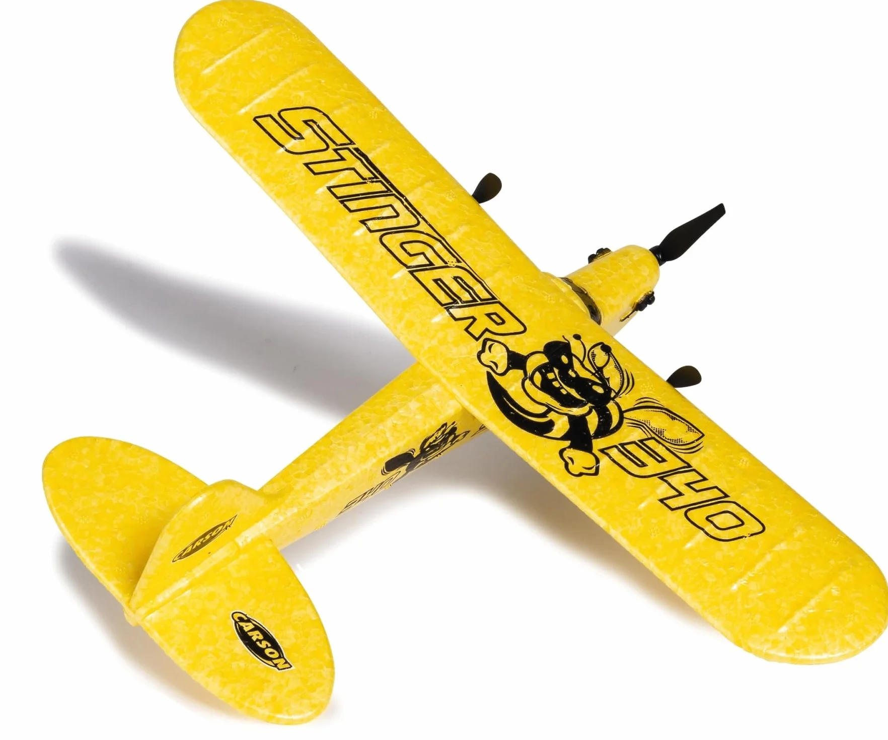 Carson 500505029 Stinger 340 2.4G 100% RTF - zdalnie sterowany model samolotu, samolot RC, solidny model RTF (Ready to Fly) dla początkujących, z bateriami i pilotem, żółty