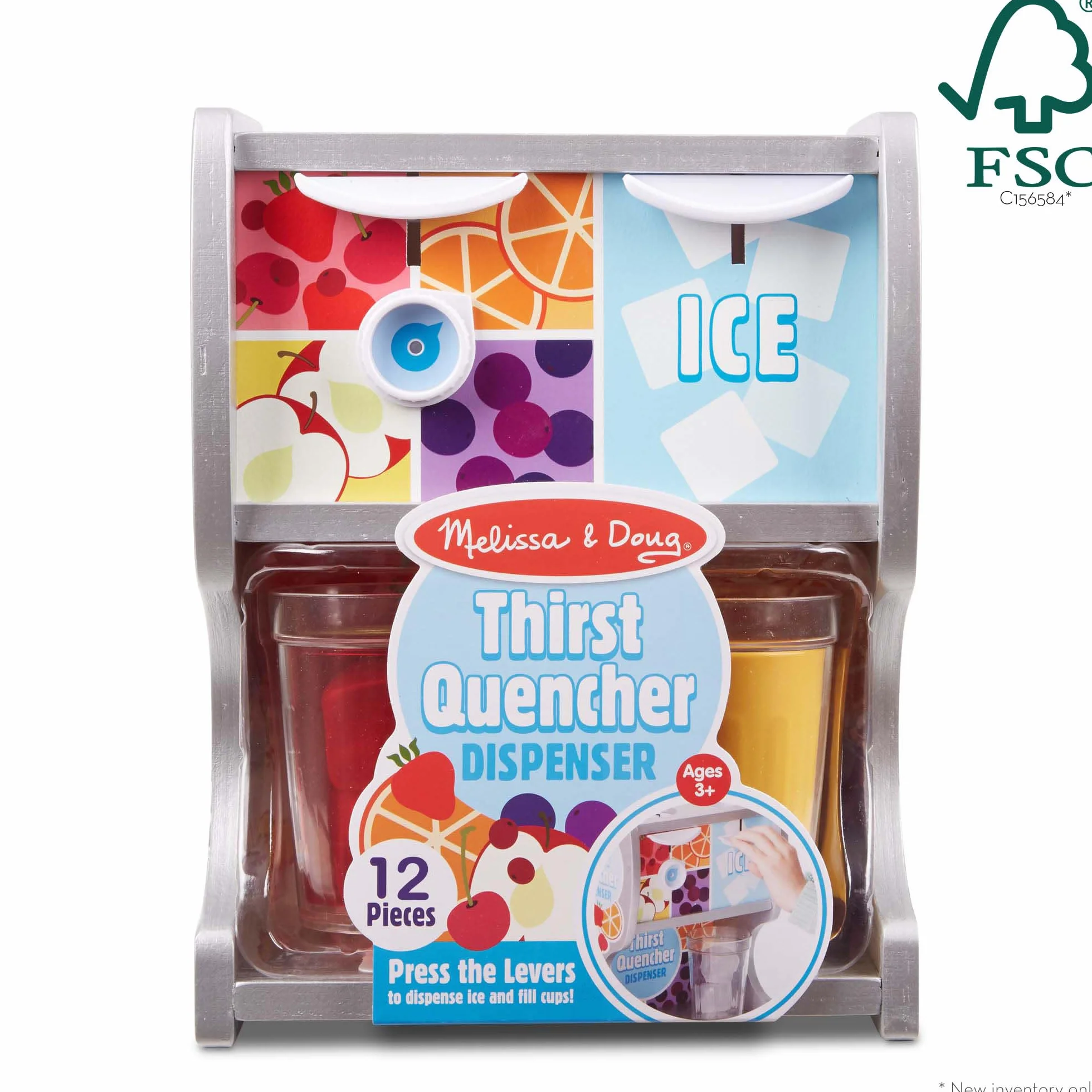 Melissa & Doug Thirst Quencher Dispenser Żywność do Zabawy, Wielokolorowy, 10 Elementów