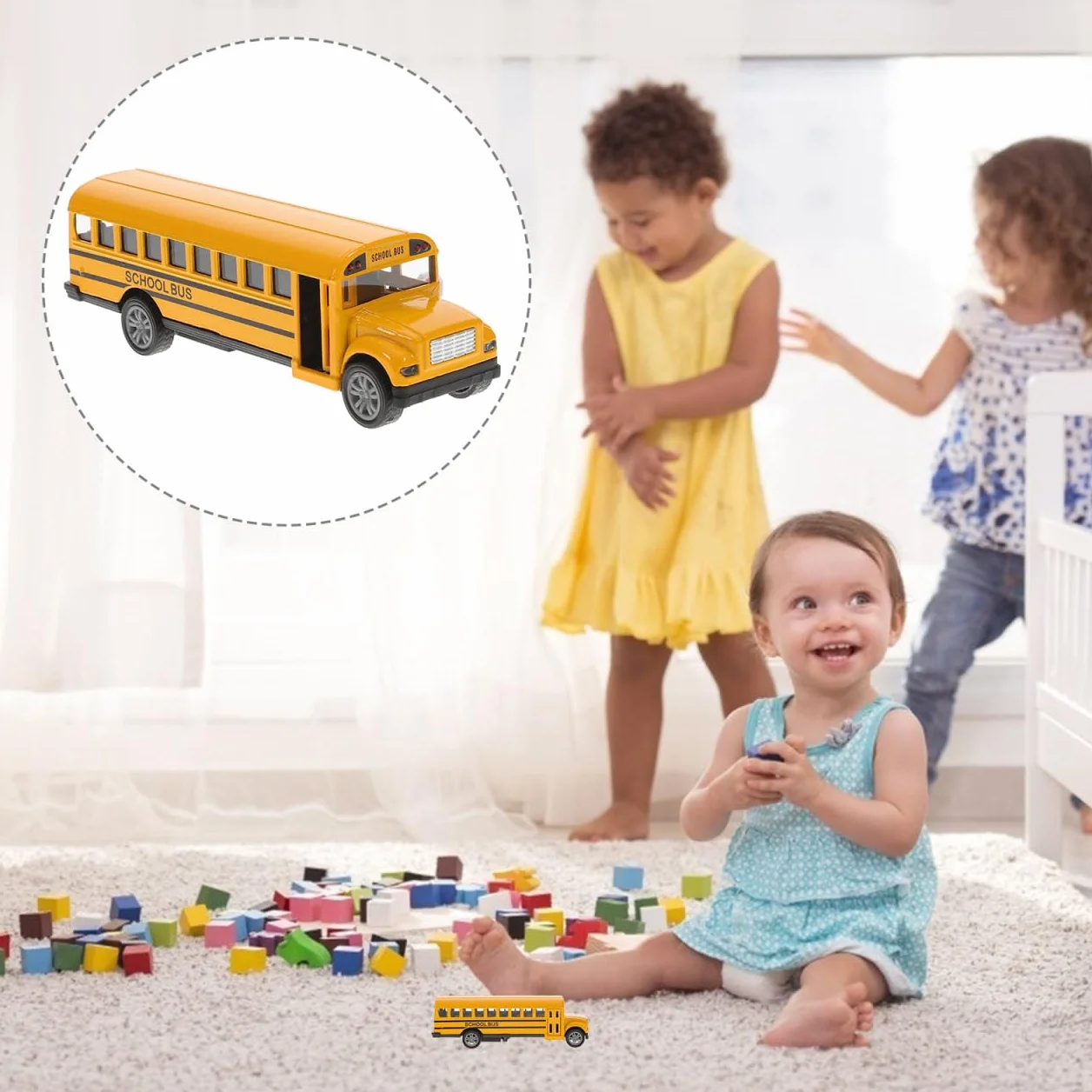 NUOBESTY Zabawka autobus szkolny 1:32 model dla dzieci