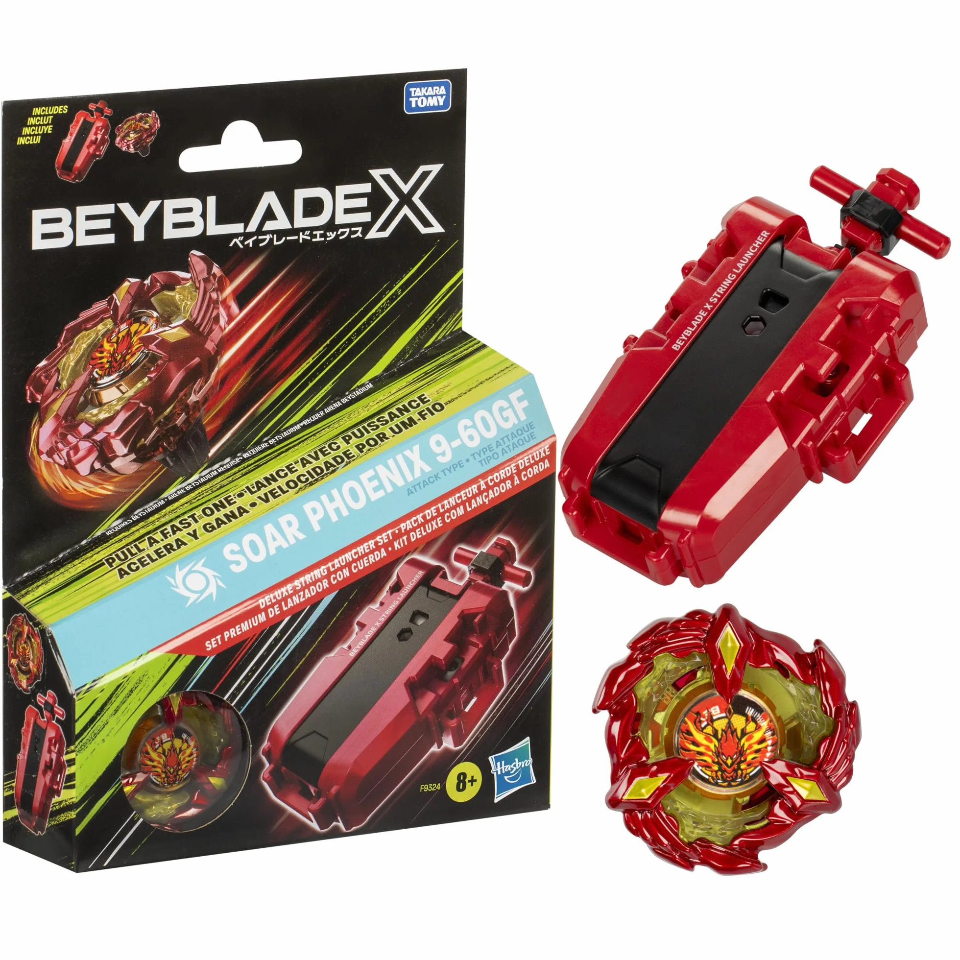 Zestaw wyrzutni sznurkowej Beyblade X Soar Phoenix 9-60GF Deluxe