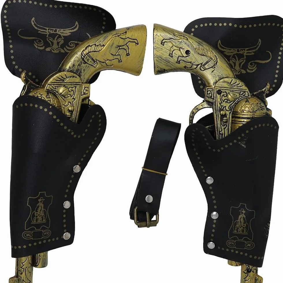 Guirca Fiestas GUI18449 - podwójny uchwyt na pistolet z pistoletem, 29 cm, czarny